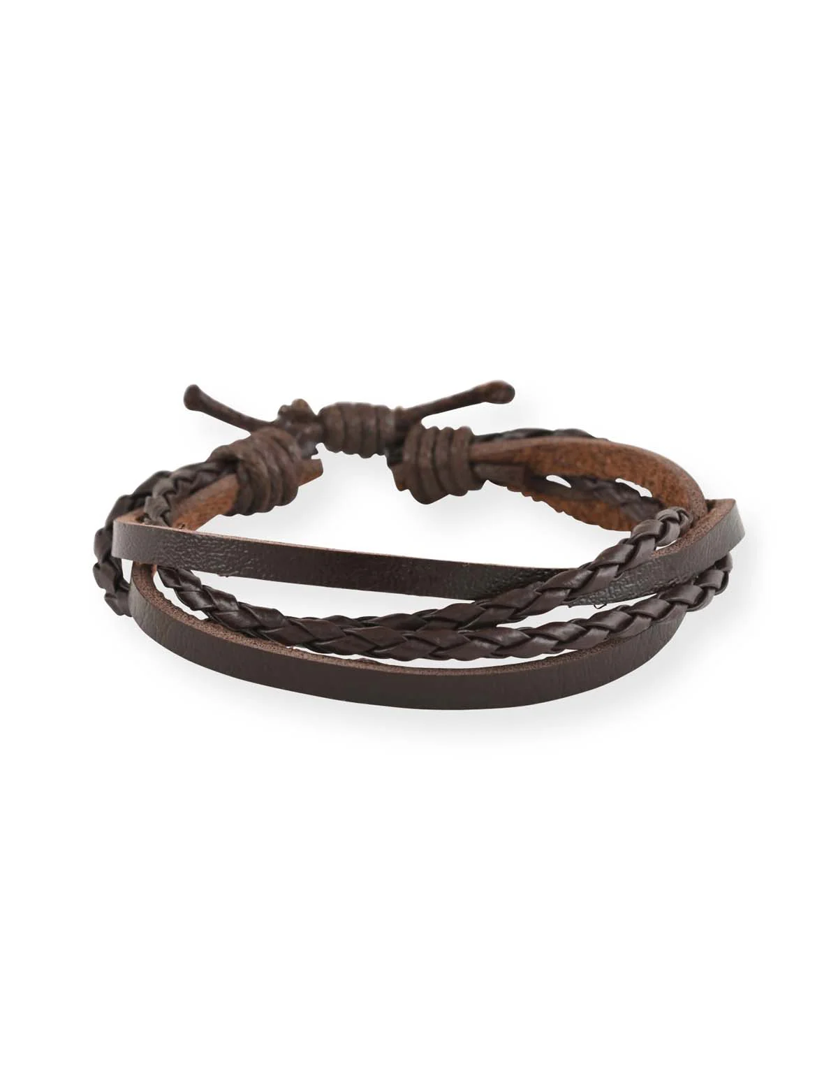 MEN'S BROWN STRAP SPORT WATCH AND BRACELETS SET - Image 5