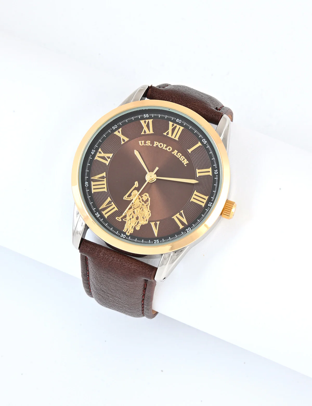 MENS BROWN STRAP WATCH AND BRACELETS SET - Image 3