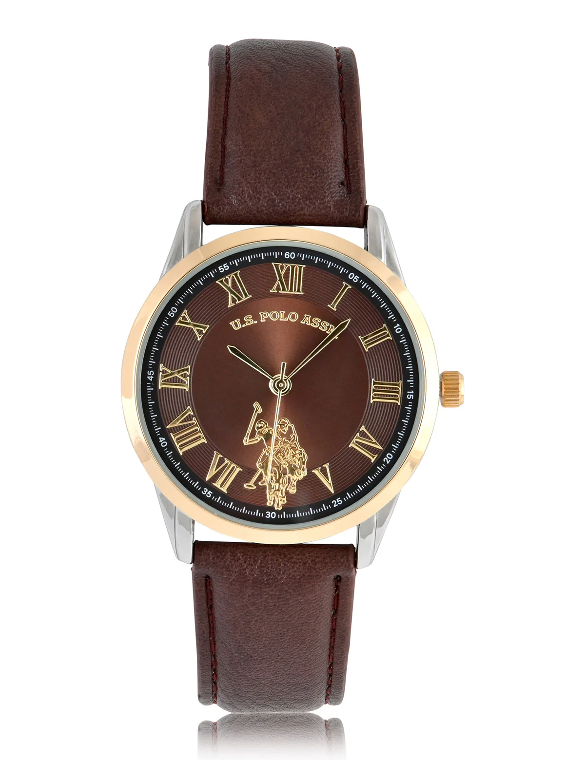 MENS BROWN STRAP WATCH AND BRACELETS SET - Image 9