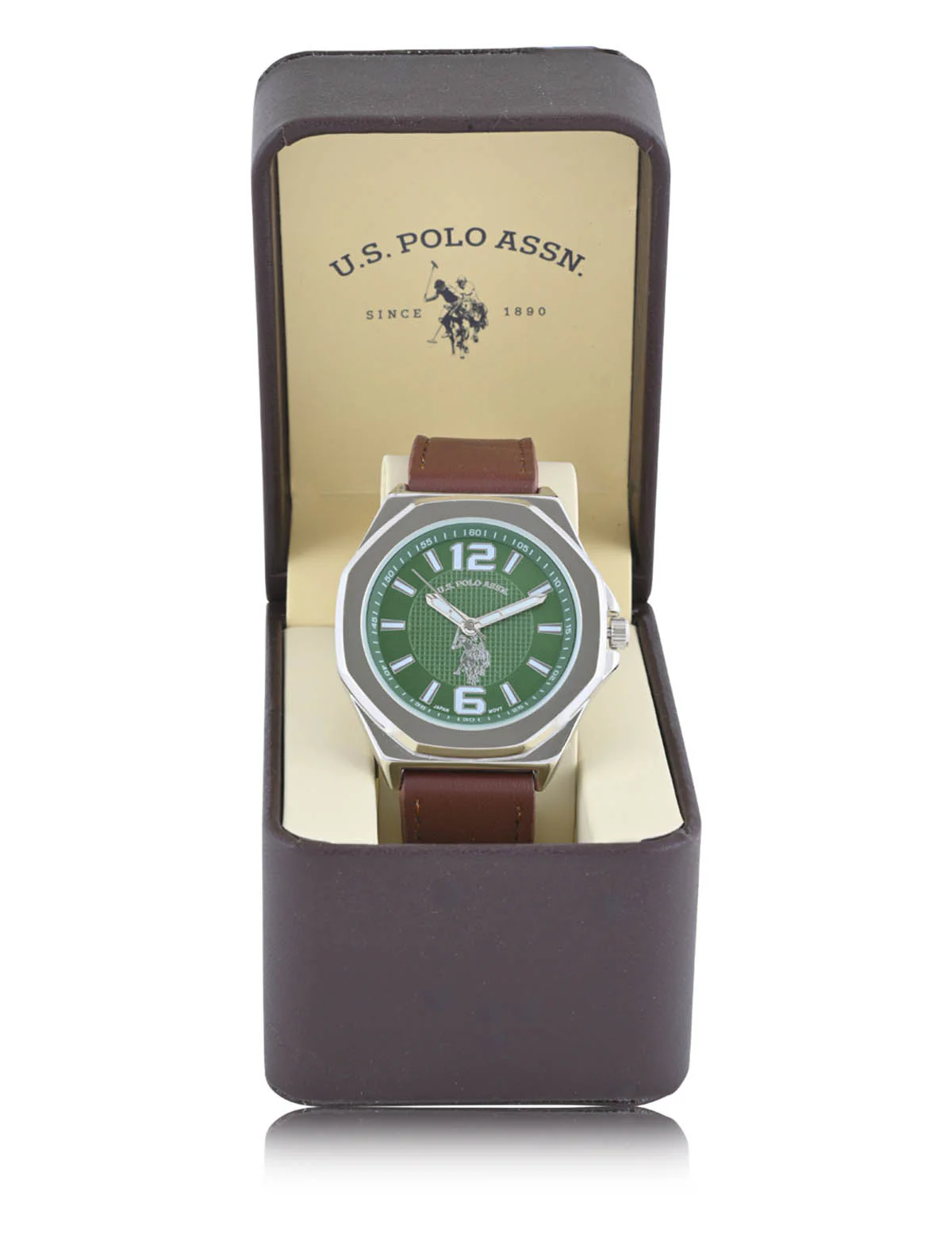 MEN'S BROWN STRAP WITH SILVER CASE ANALOG WATCH - Image 2