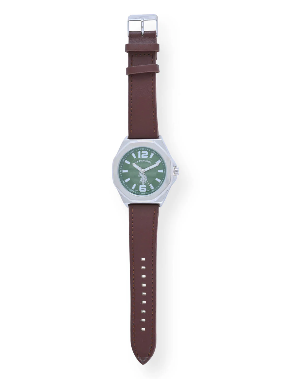 MEN'S BROWN STRAP WITH SILVER CASE ANALOG WATCH - Image 4