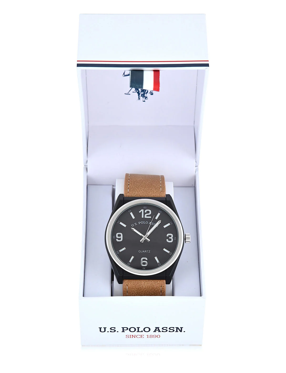 MENS CLASSIC BROWN STRAP WATCH - Image 2