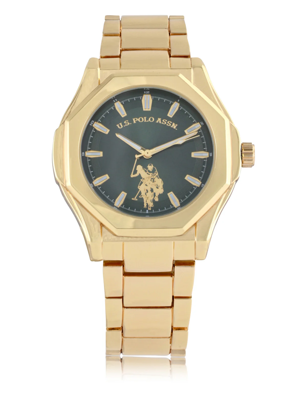MEN'S GOLD LINK WITH GREEN DIAL ANALOG WATCH - Image 3