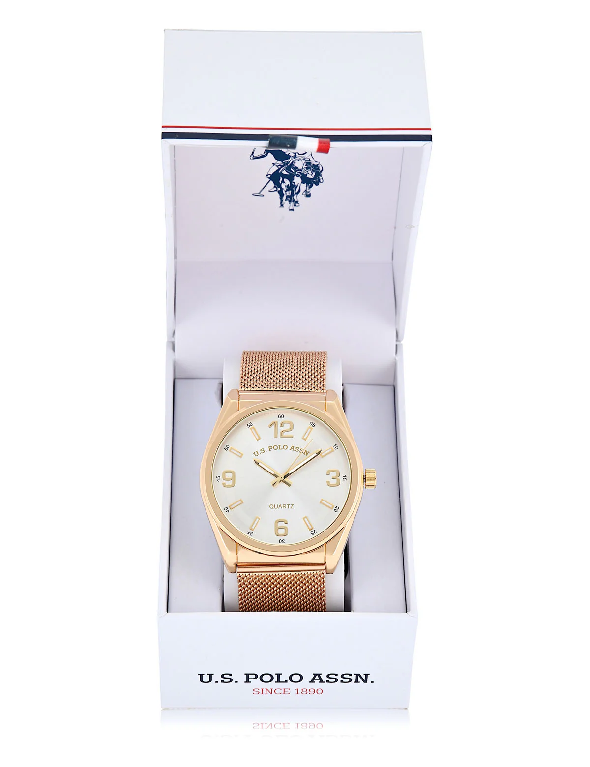 MENS GOLD MESH STRAP WATCH - Image 2