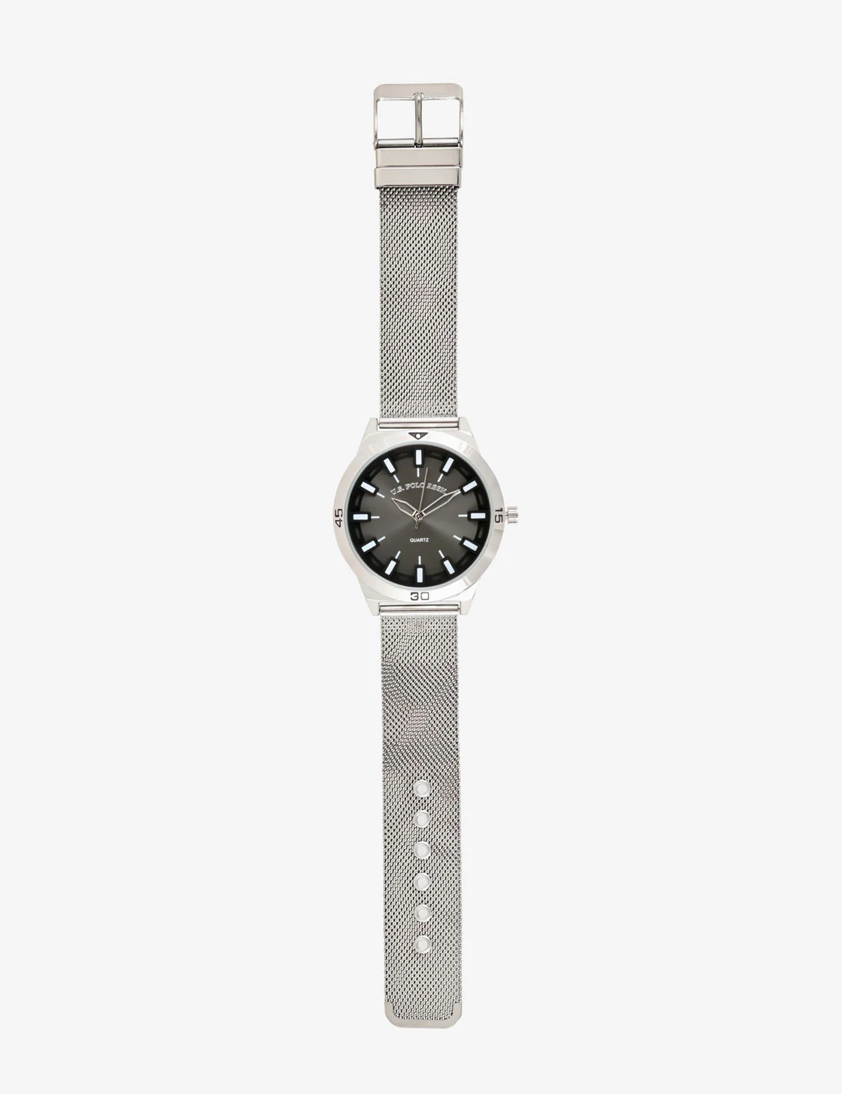 MEN'S MESH BRACELET AND BLACK DIAL ANALOG WATCH - Image 3