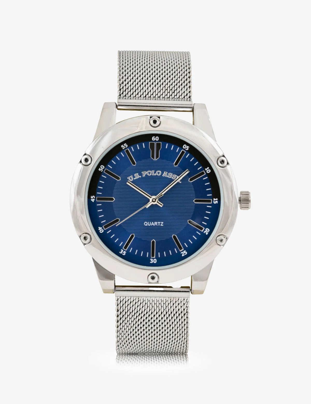 MEN'S MESH BRACELET AND BLUE DIAL ANALOG WATCH - Image 2