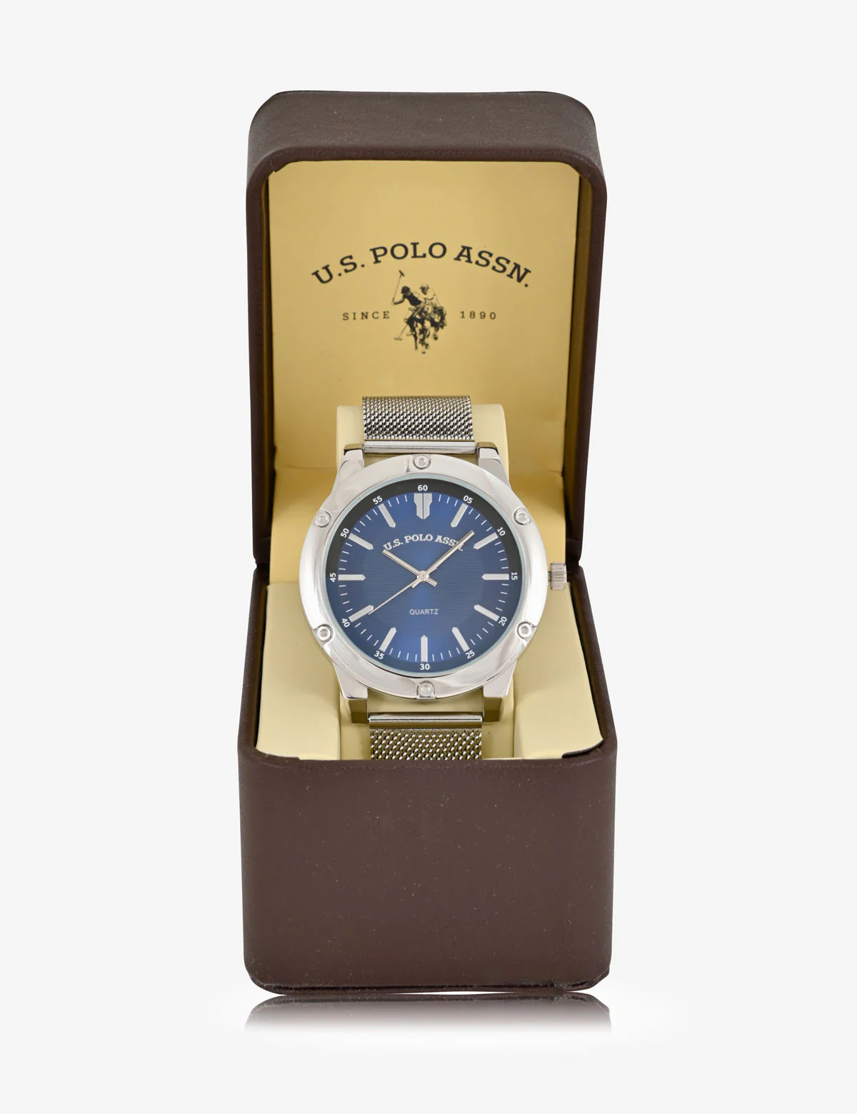 MEN'S MESH BRACELET AND BLUE DIAL ANALOG WATCH - Image 3