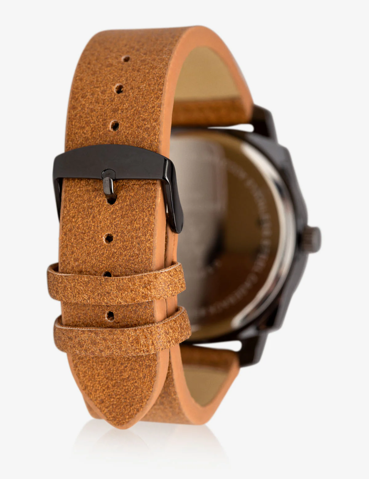 MEN'S PEBBLED FAUX LEATHER & STAINLESS STEEL WATCH - Image 2