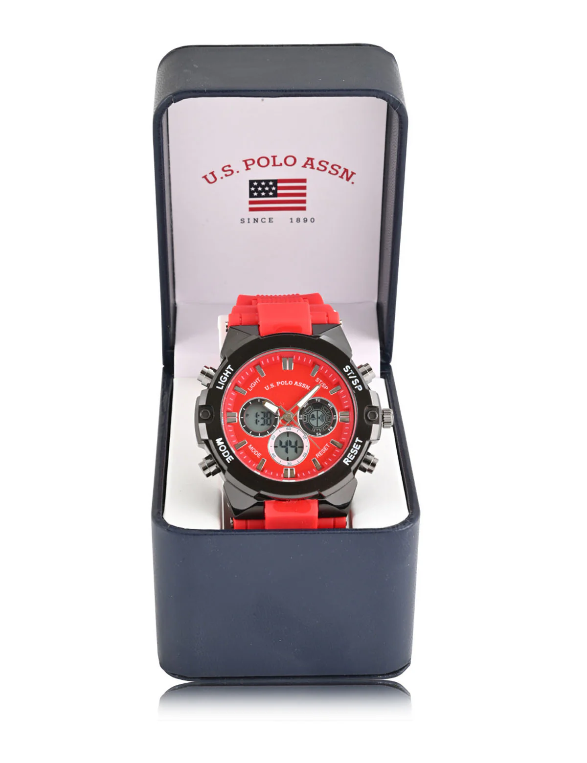 MEN'S RED AND BLACK RUBBER STRAP ANA DIGI WATCH - Image 3