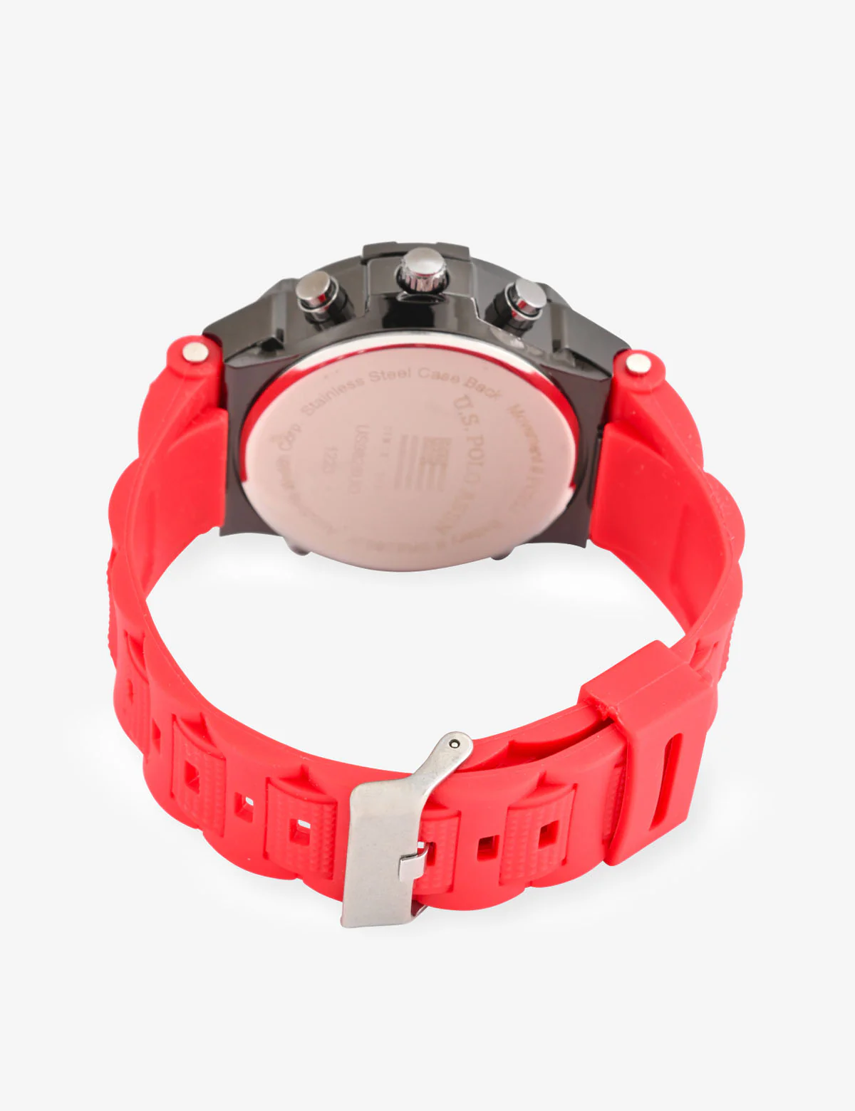 MEN'S RED AND BLACK RUBBER STRAP ANA DIGI WATCH - Image 6