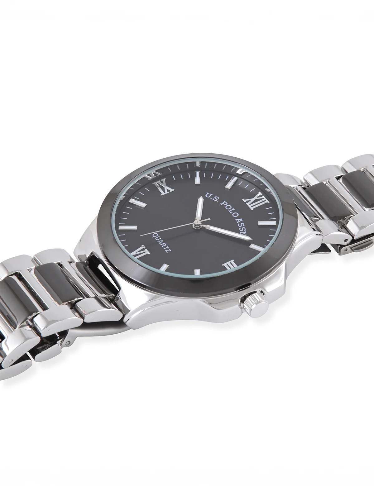 MENS TWO TONE SILVER AND BLACK ANALOG WATCH - Image 4