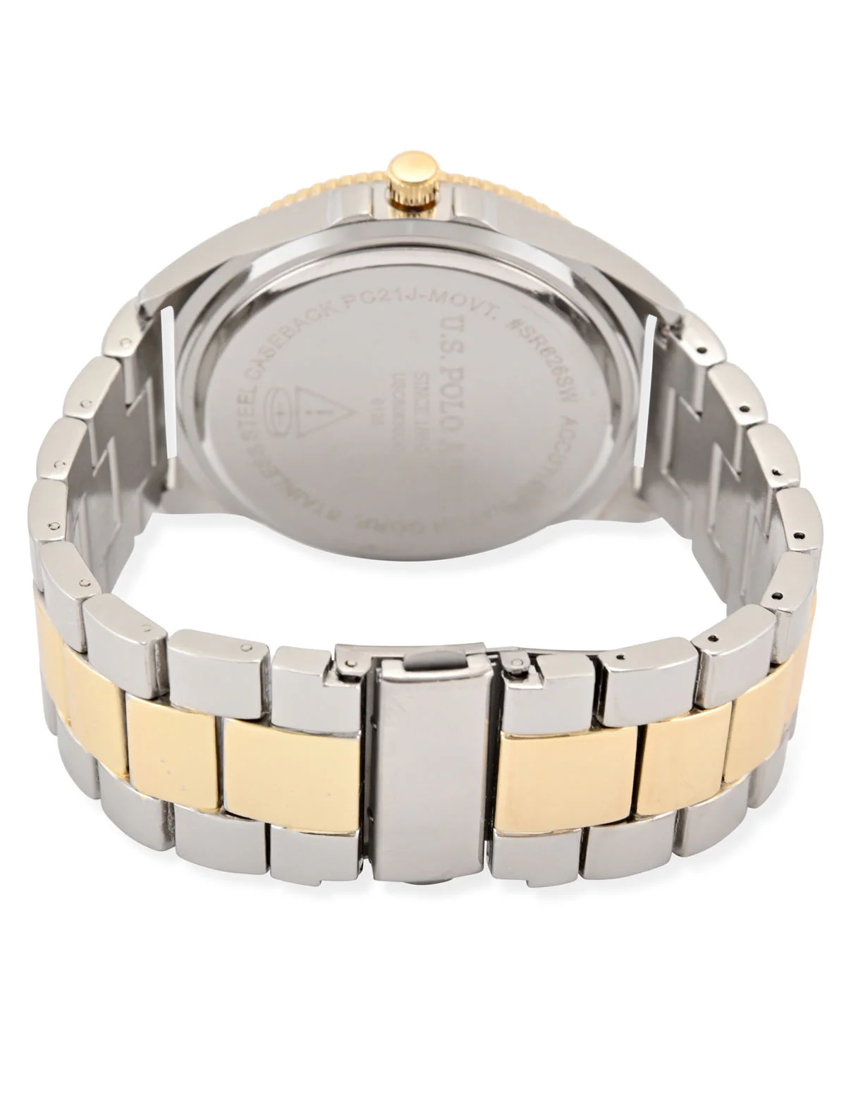 MENS TWO TONE SILVER AND GOLD ANALOG LINK WATCH - Image 3