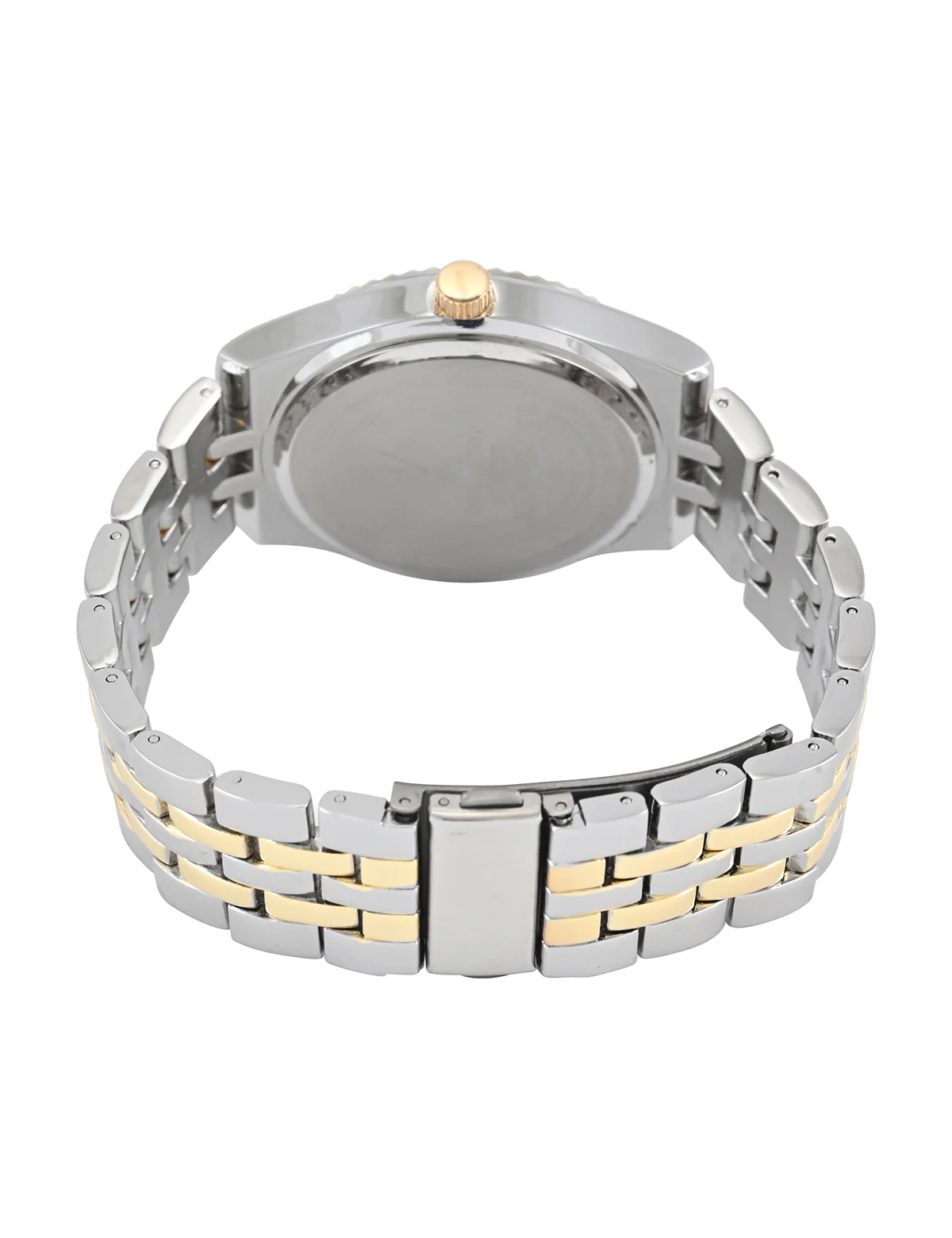 MENS TWO TONE SILVER AND GOLD WATCH WITH GREEN FACE - Image 5