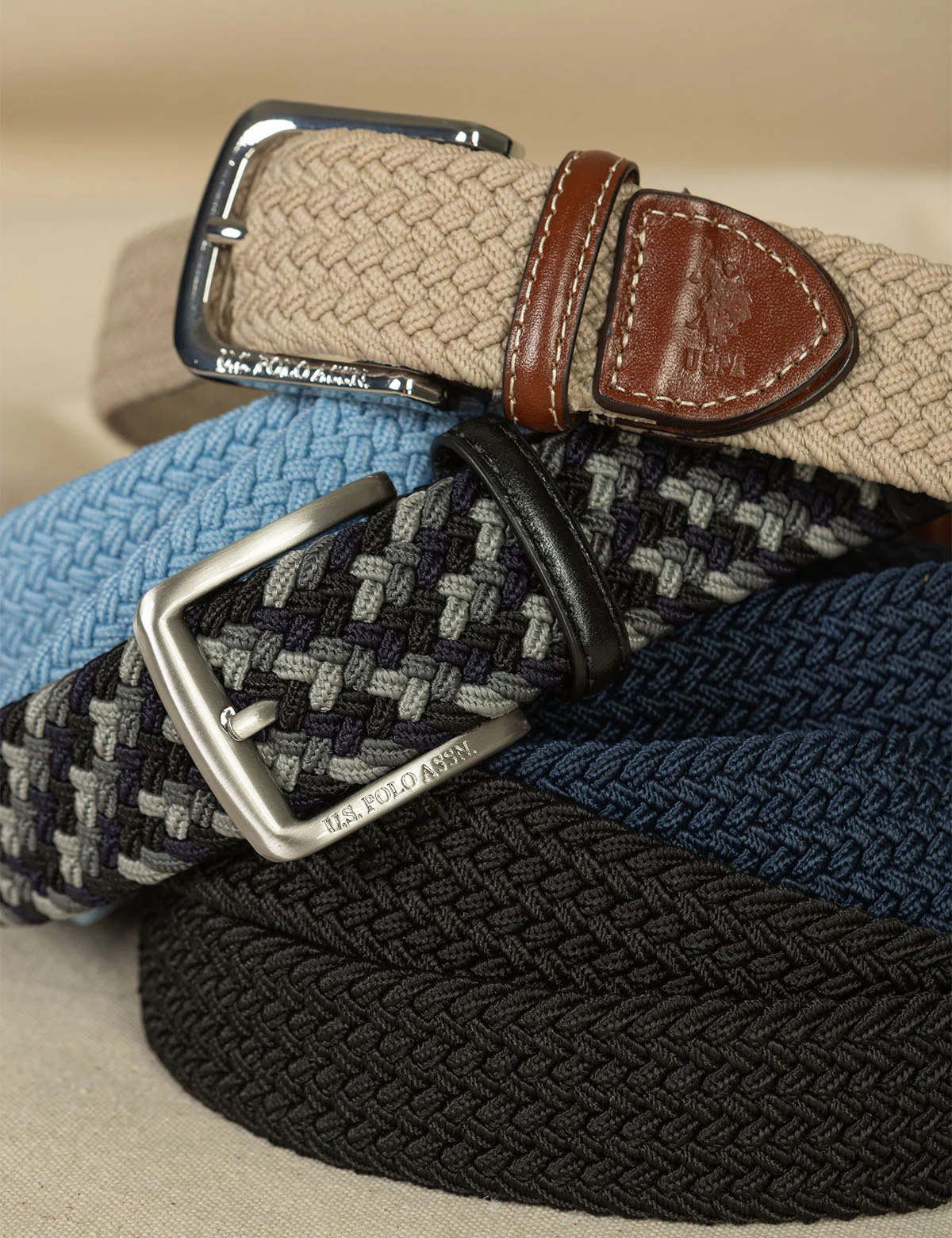 MENS TWO TONE BRAIDED STRETCH BELT - Image 3