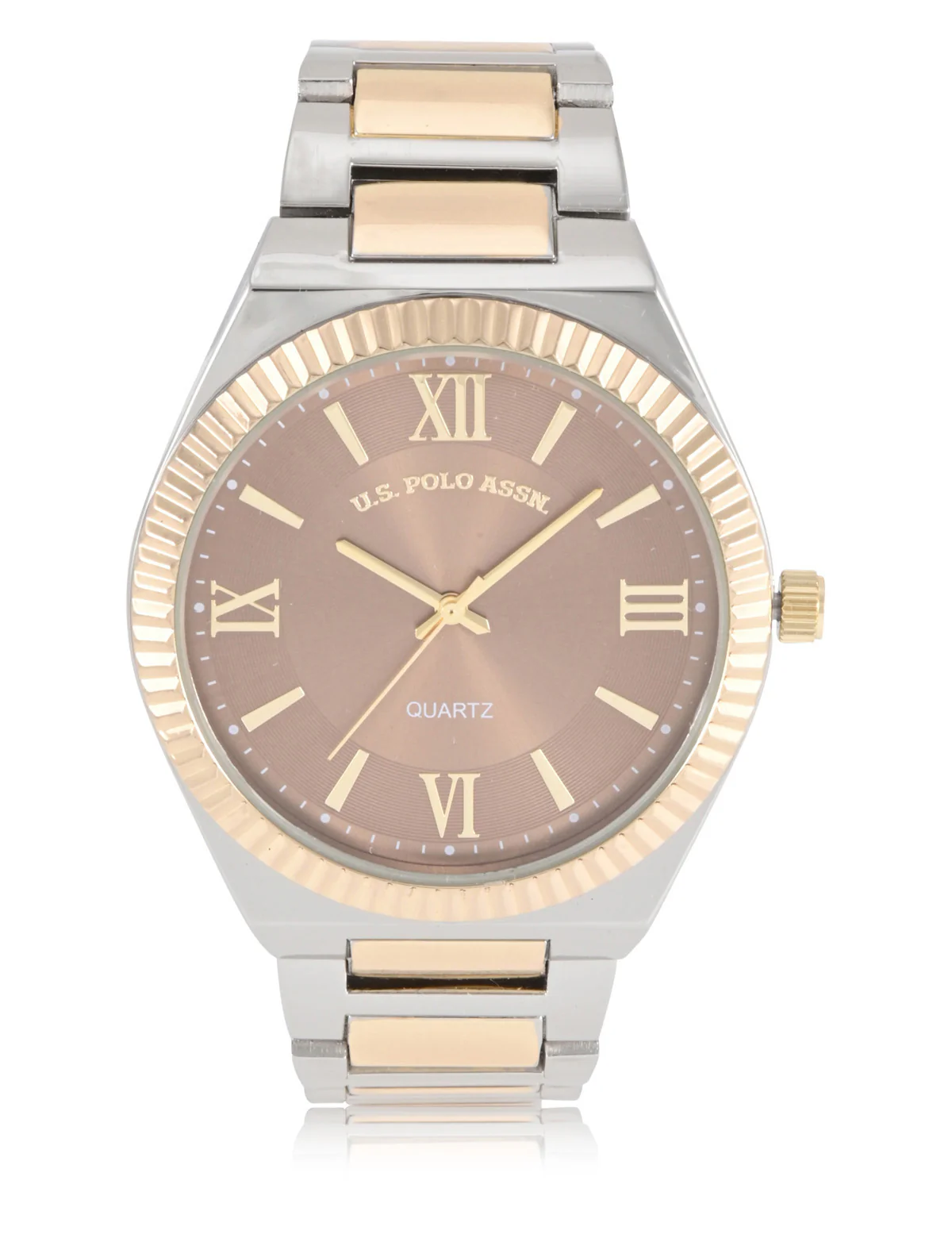 MENS TWO TONE LINK ANALOG WATCH