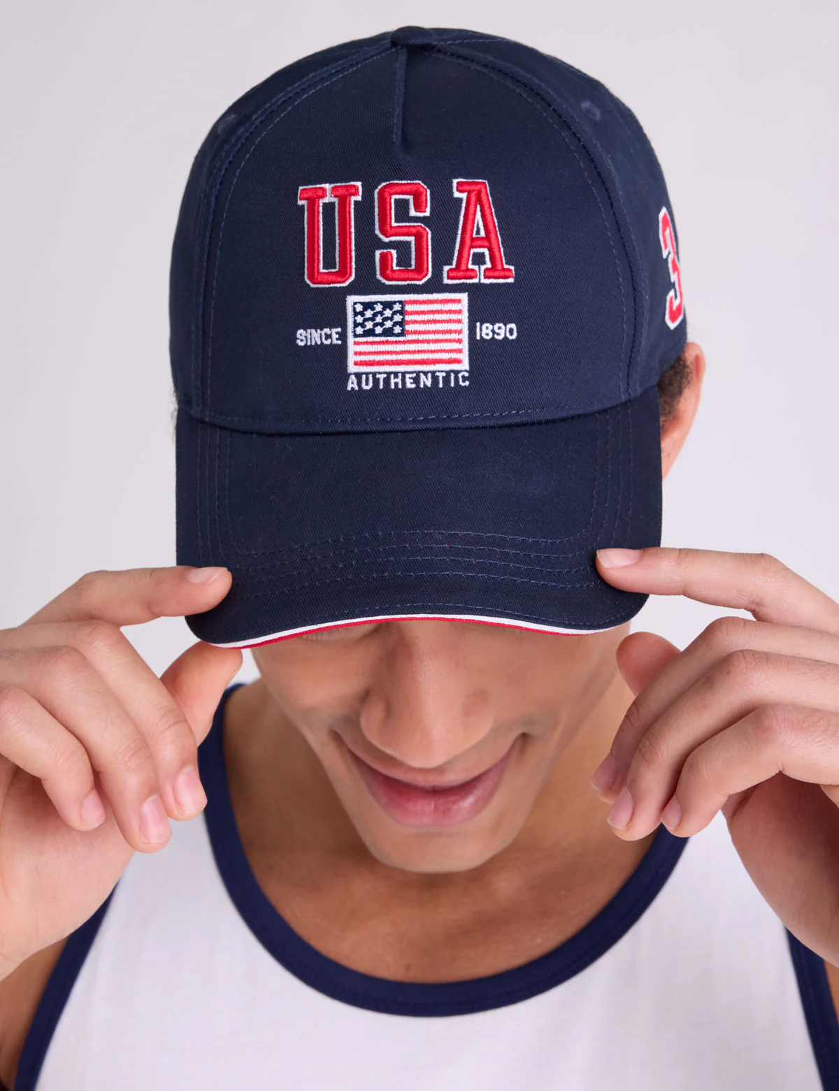 MENS USA EMBROIDERED FLAG HAT - Image 7