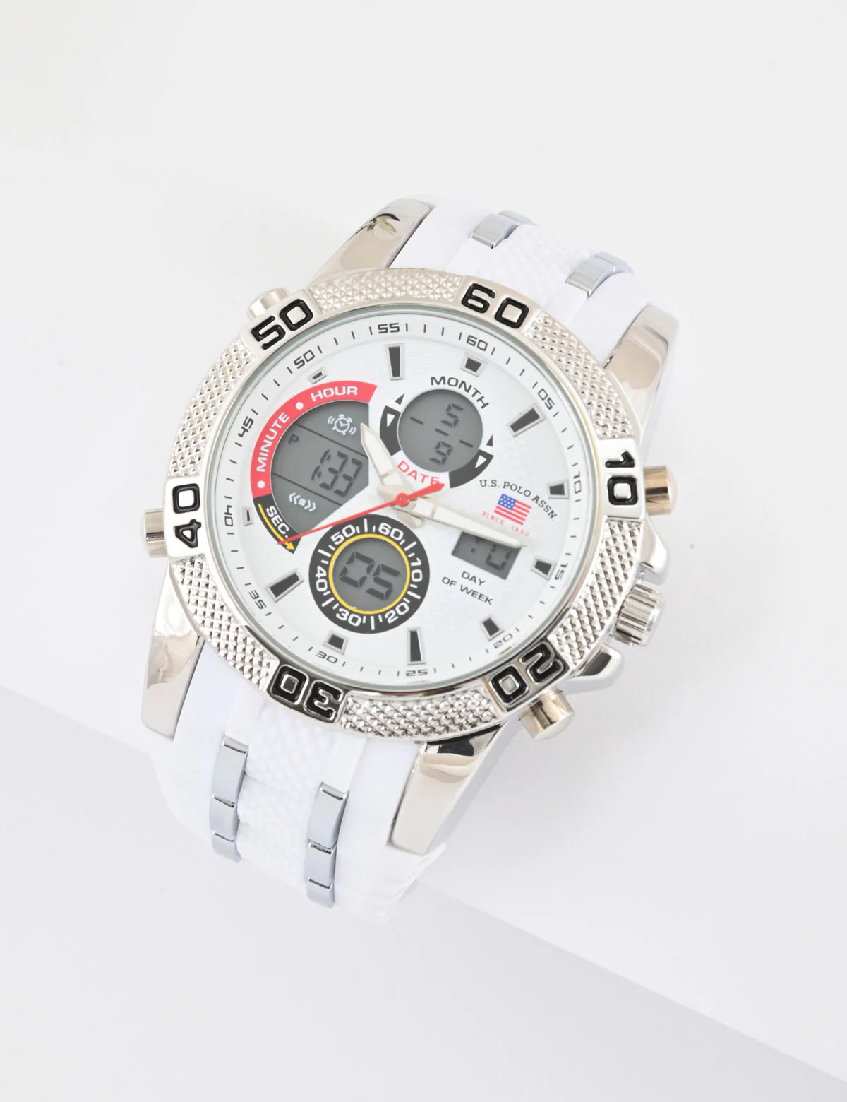 MEN'S WHITE RUBBER STRAP ANA DIGI SPORTS WATCH - Image 2