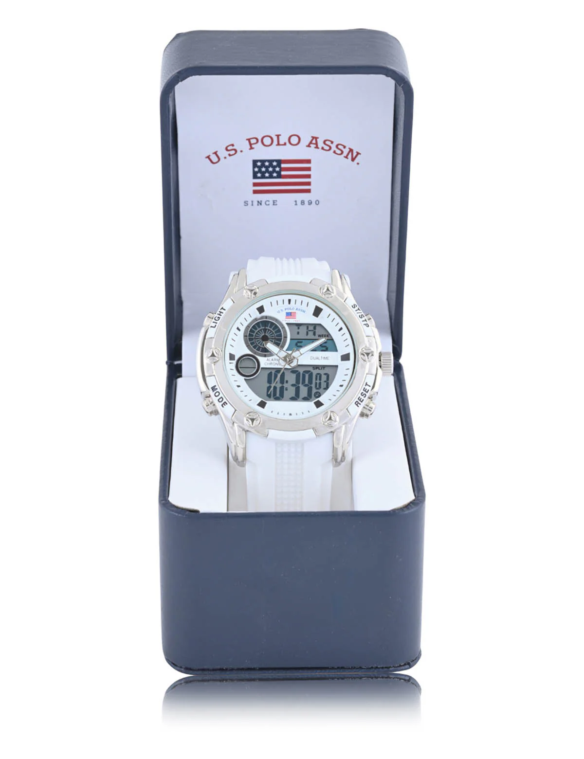 MEN'S WHITE STRAP ANA DIGI SPORTS WATCH - Image 2