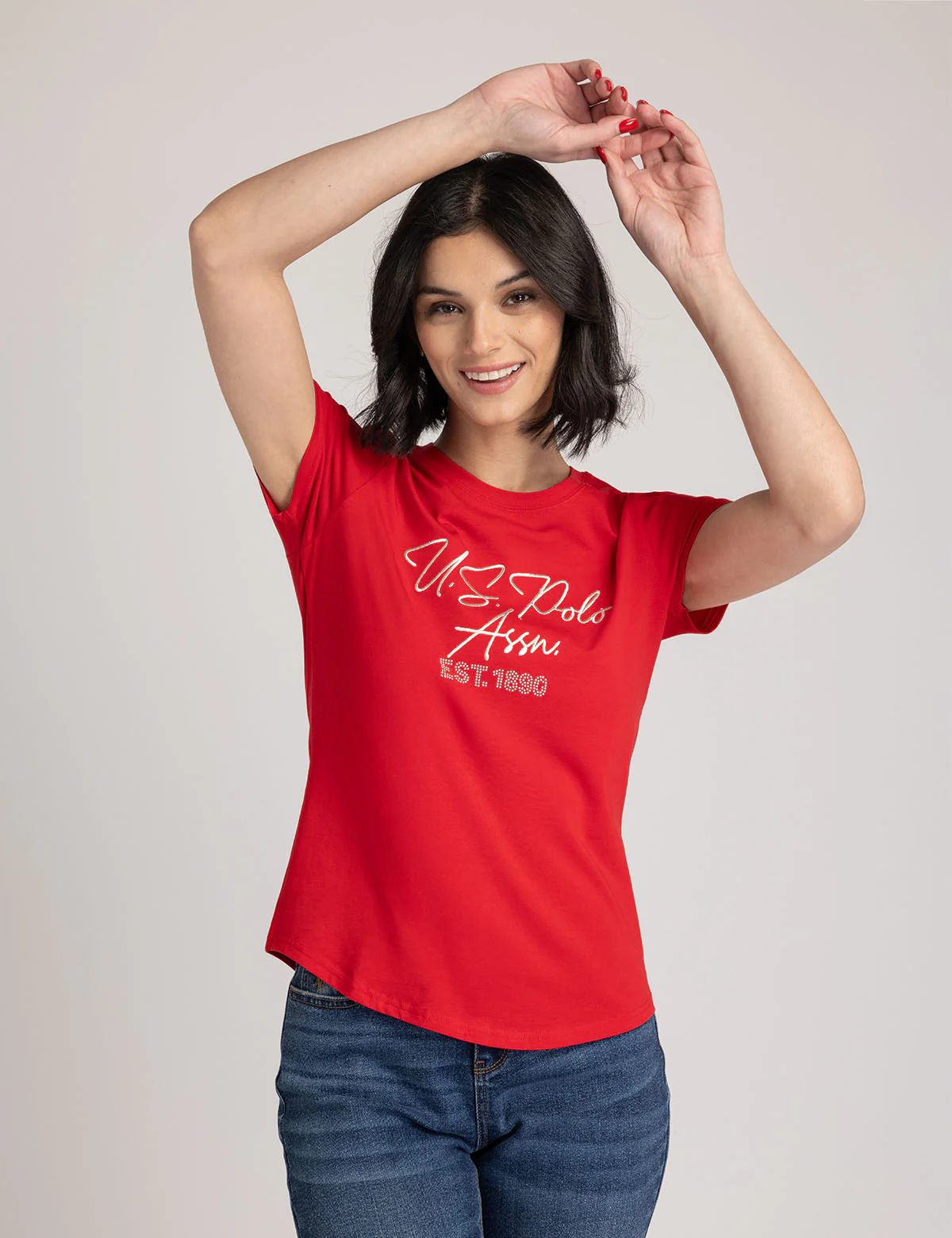 METALLIC BLING SEMI SCOOP NECK T-SHIRT - Image 4