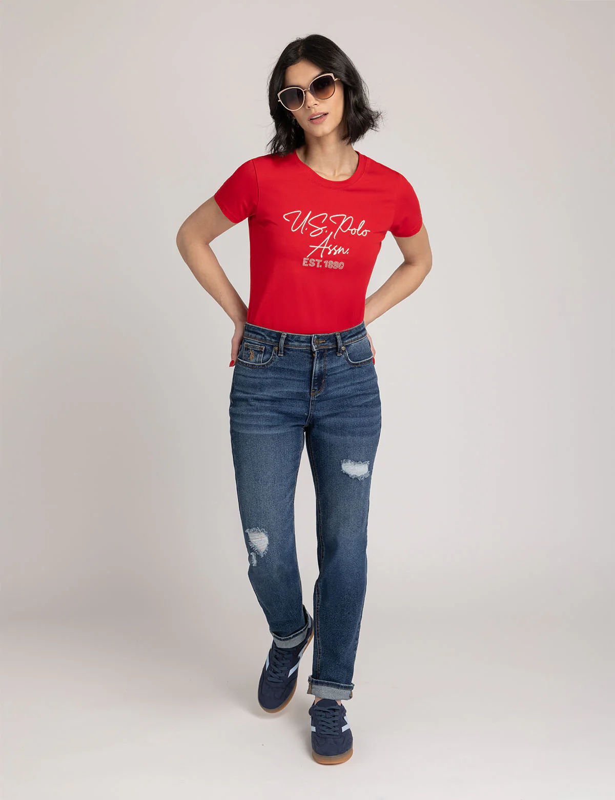 METALLIC BLING SEMI SCOOP NECK T-SHIRT - Image 6