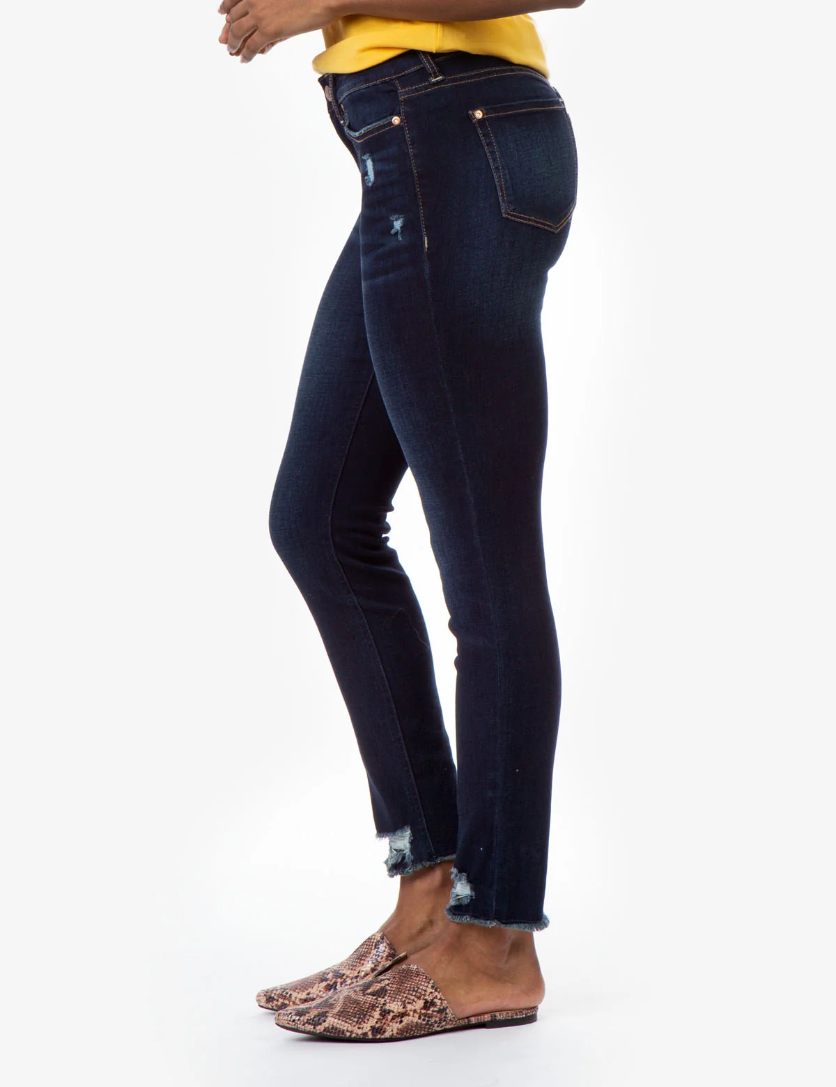 REPREVE® MID RISE DARK DESTRUCTUED JEANS - Image 2