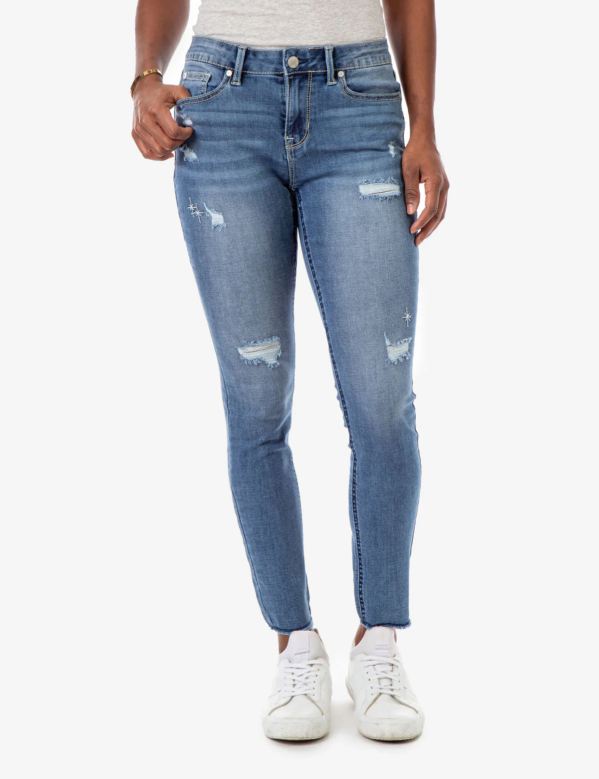 REPREVE® MID RISE EMBELLISHED JEANS - Image 2