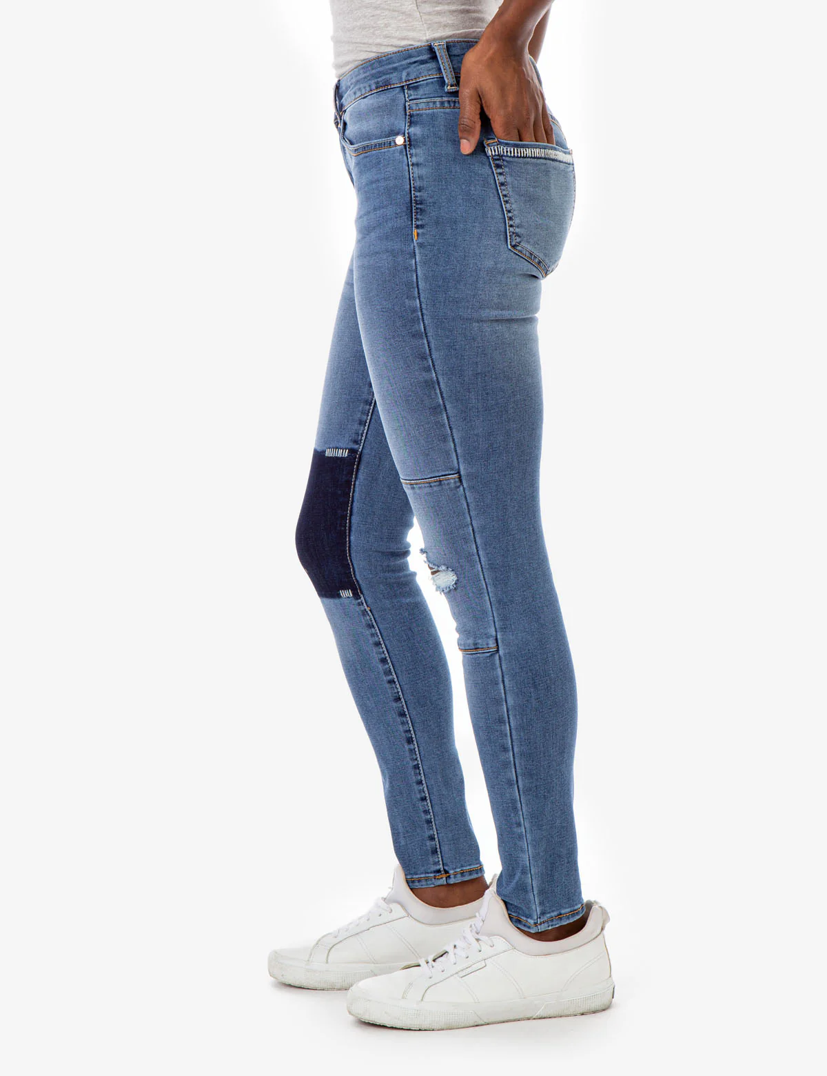 REPREVE® MID RISE PATCHWORK JEANS - Image 2