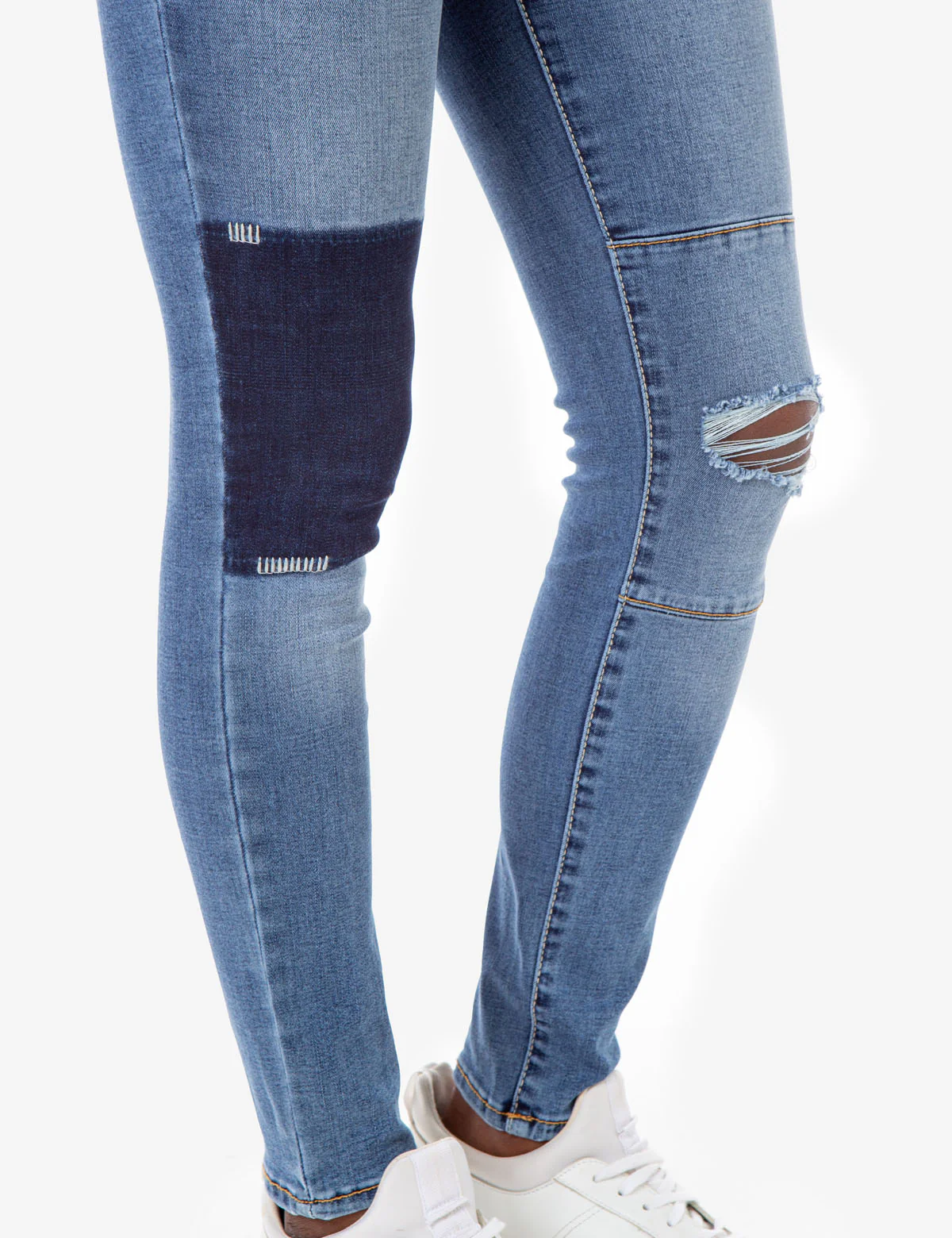 REPREVE® MID RISE PATCHWORK JEANS - Image 5