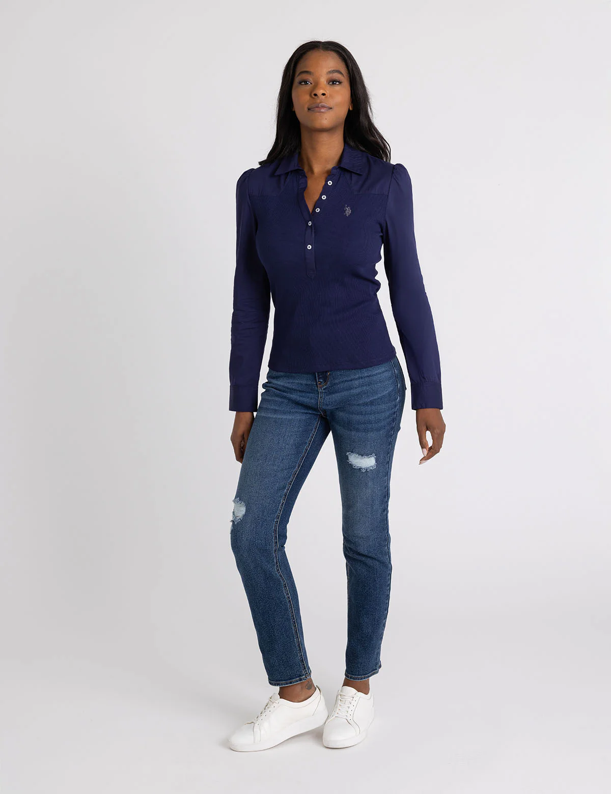 MIX MEDIA COLLAR POPOVER SHIRT - Image 2