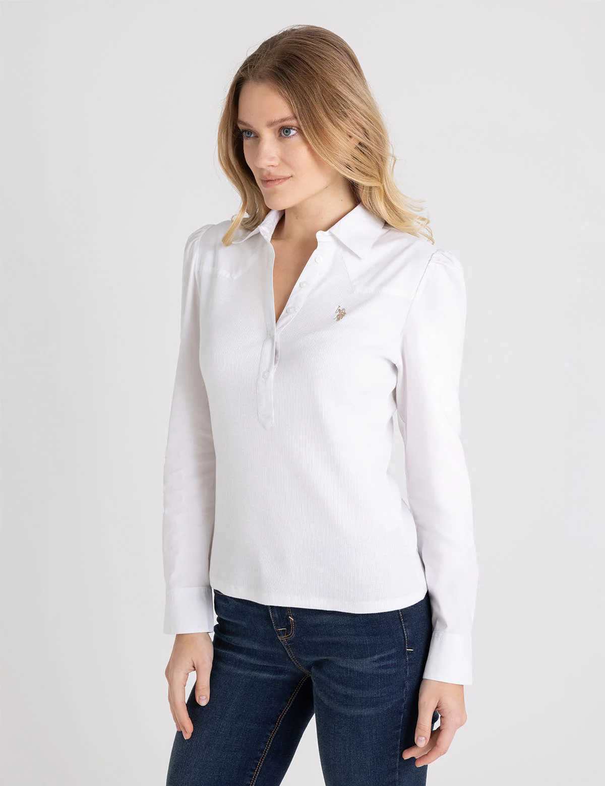 MIX MEDIA COLLAR POPOVER SHIRT - Image 8