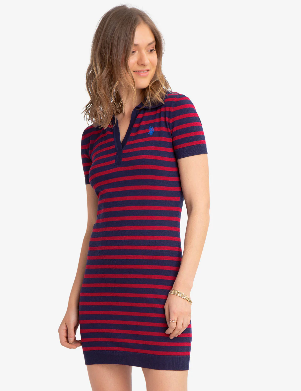 MIXED STRIPE SWEATER DRESS