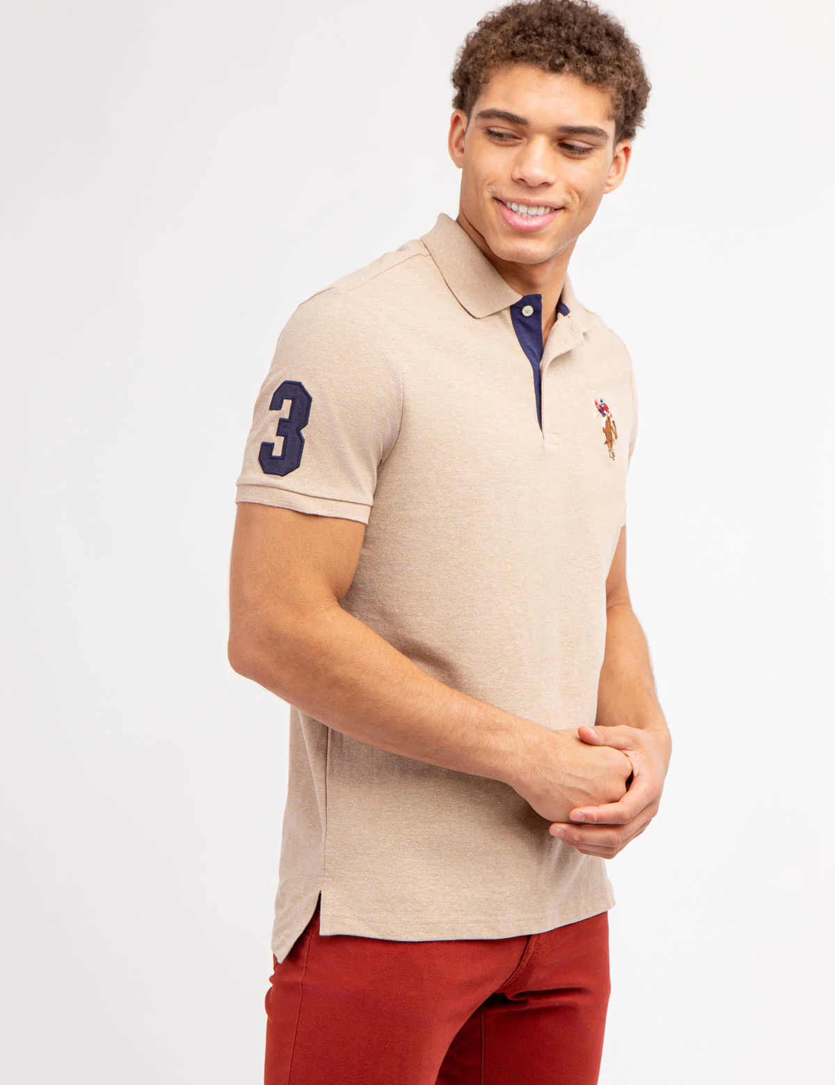 MULTI COLOR BIG LOGO SOLID POLO SHIRT - Image 3