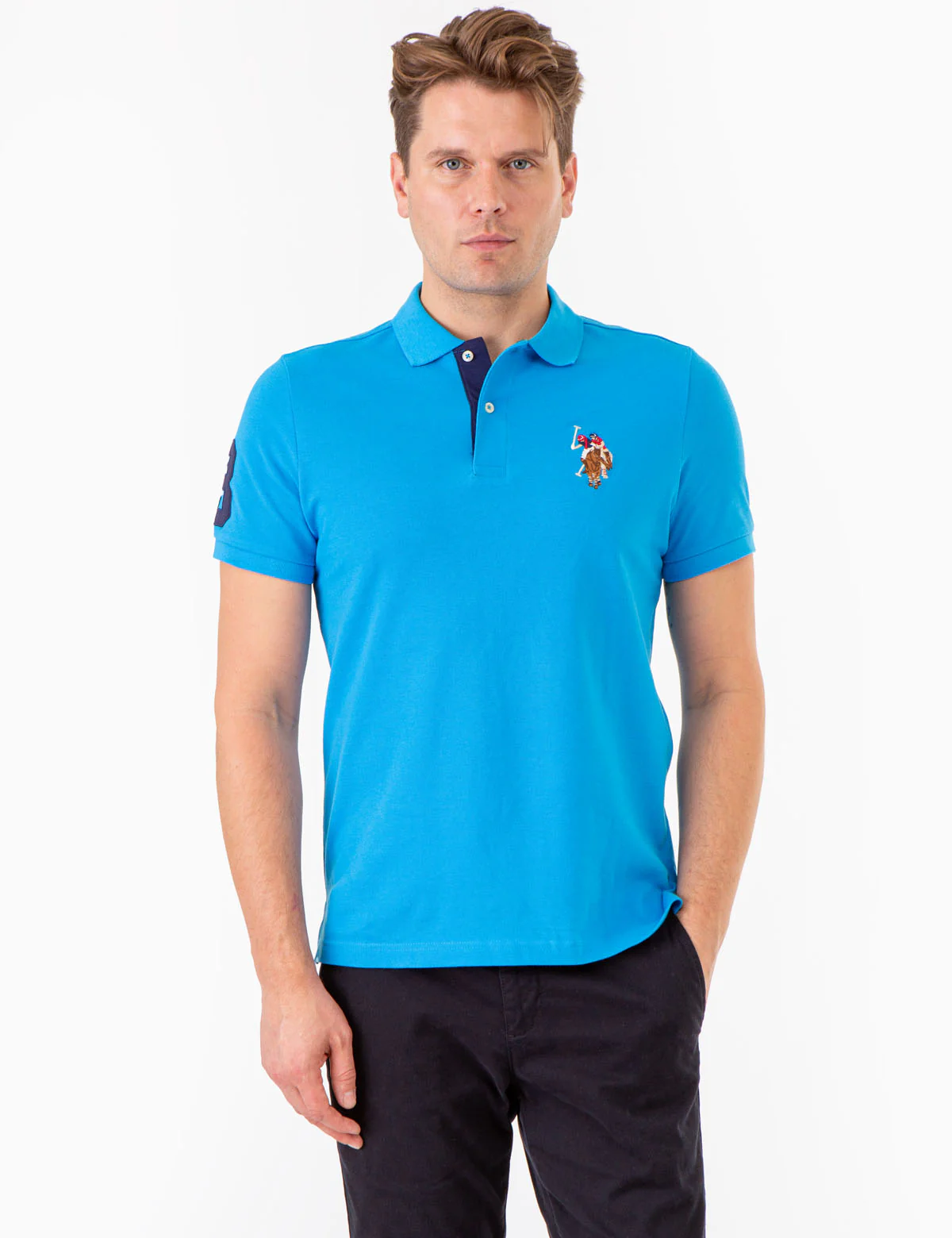 MULTI COLOR BIG LOGO SOLID POLO SHIRT - Image 9