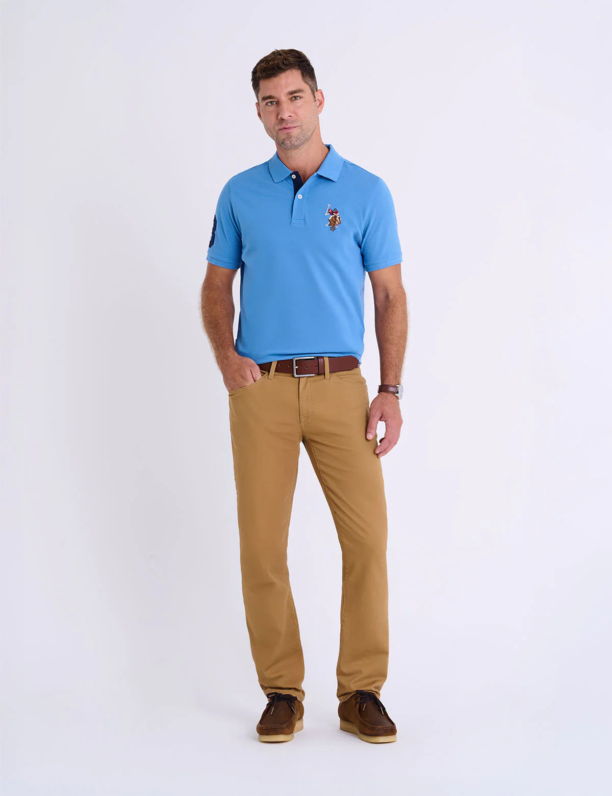 MULTI COLOR BIG LOGO SOLID POLO SHIRT - Image 2