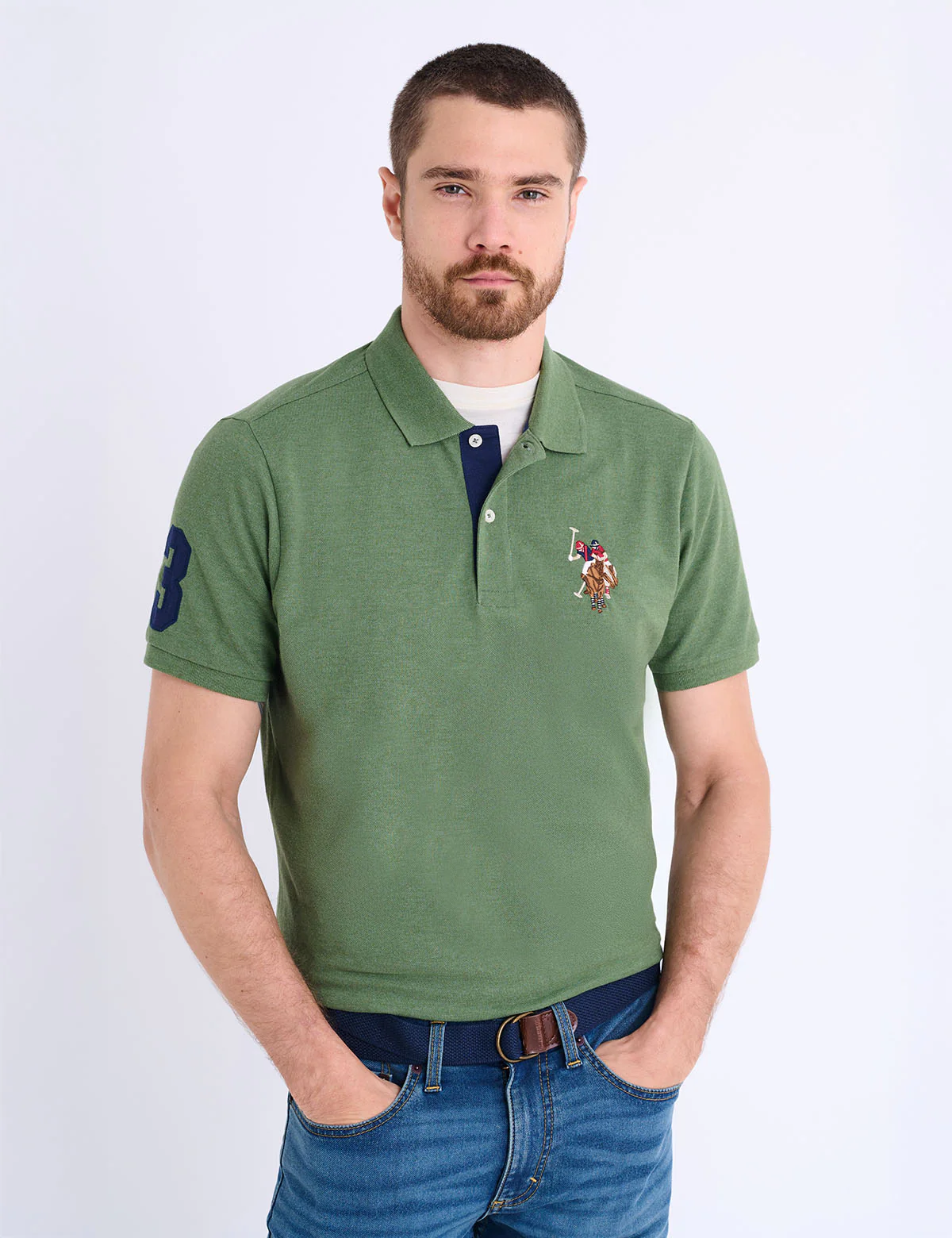 MULTI COLOR BIG LOGO SOLID POLO SHIRT - Image 4