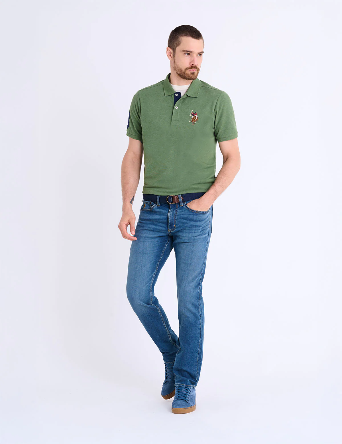 MULTI COLOR BIG LOGO SOLID POLO SHIRT - Image 6