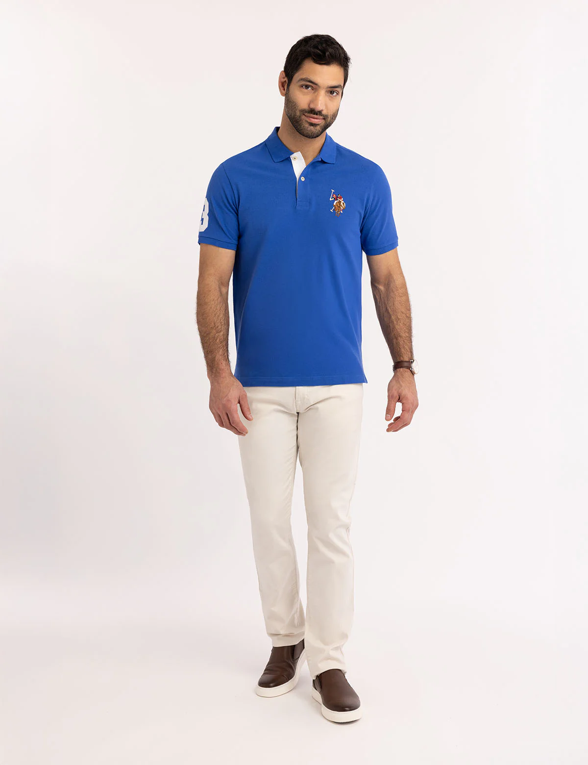 MULTI COLOR BIG LOGO SOLID POLO SHIRT - Image 2