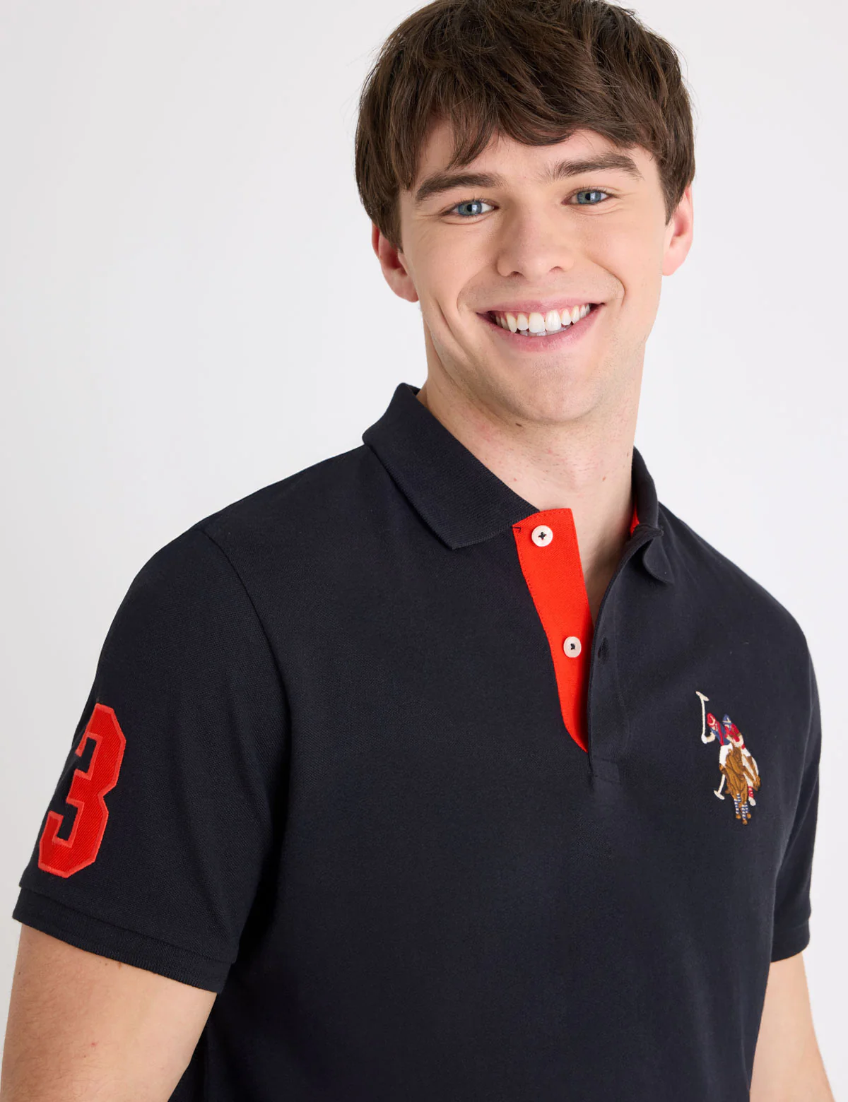 MULTI COLOR BIG LOGO SOLID POLO SHIRT - Image 3