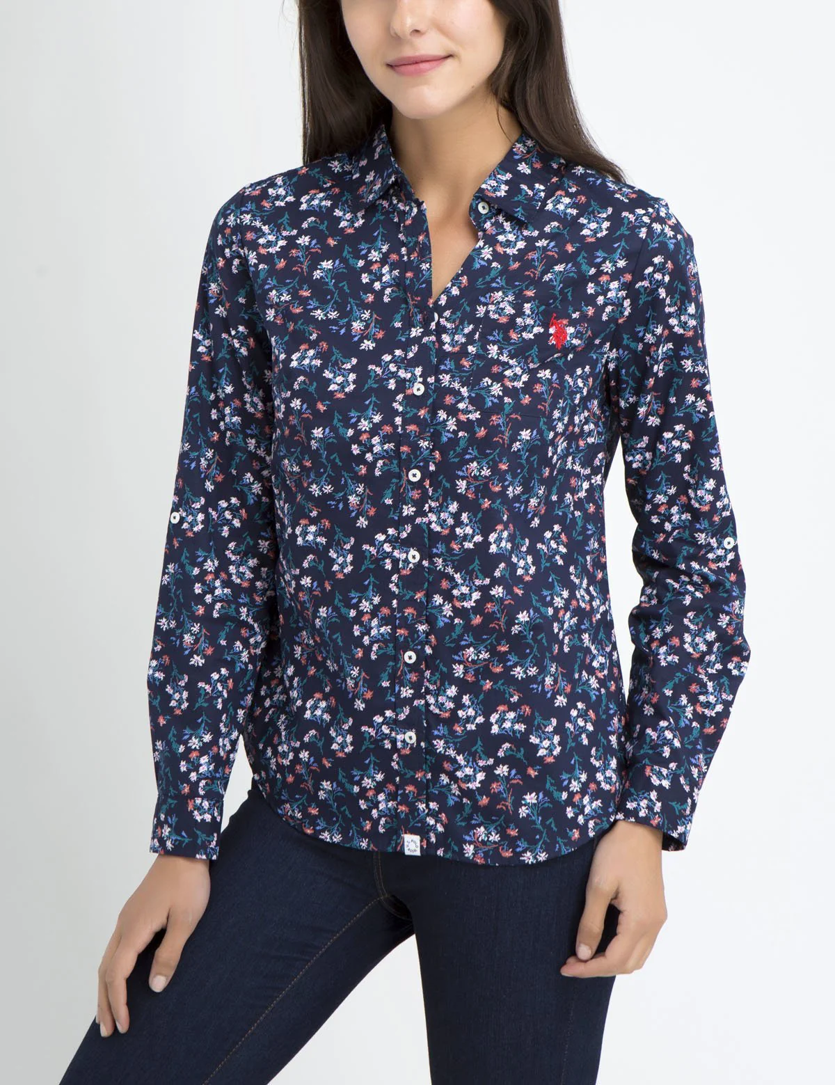 MULTI FLORAL ROLL-UP POPLIN SHIRT - Image 5