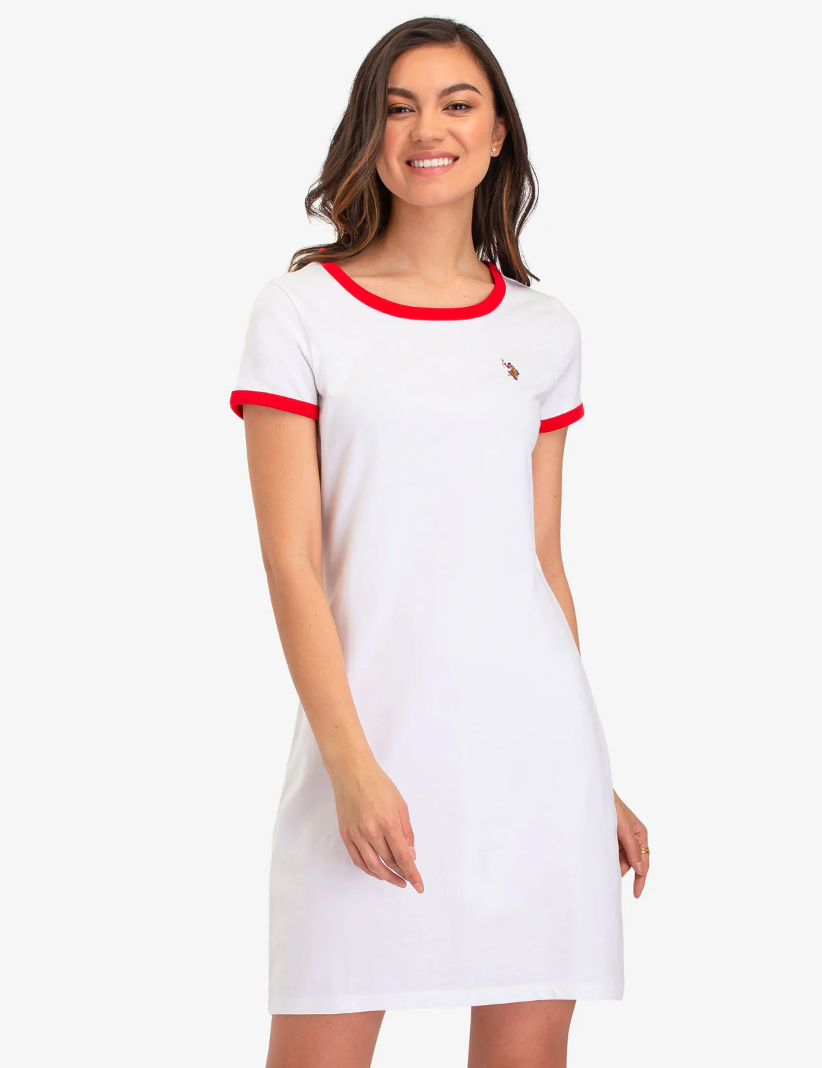 MULTI TONAL SMALL LOGO RINGER T-SHIRT DRESS