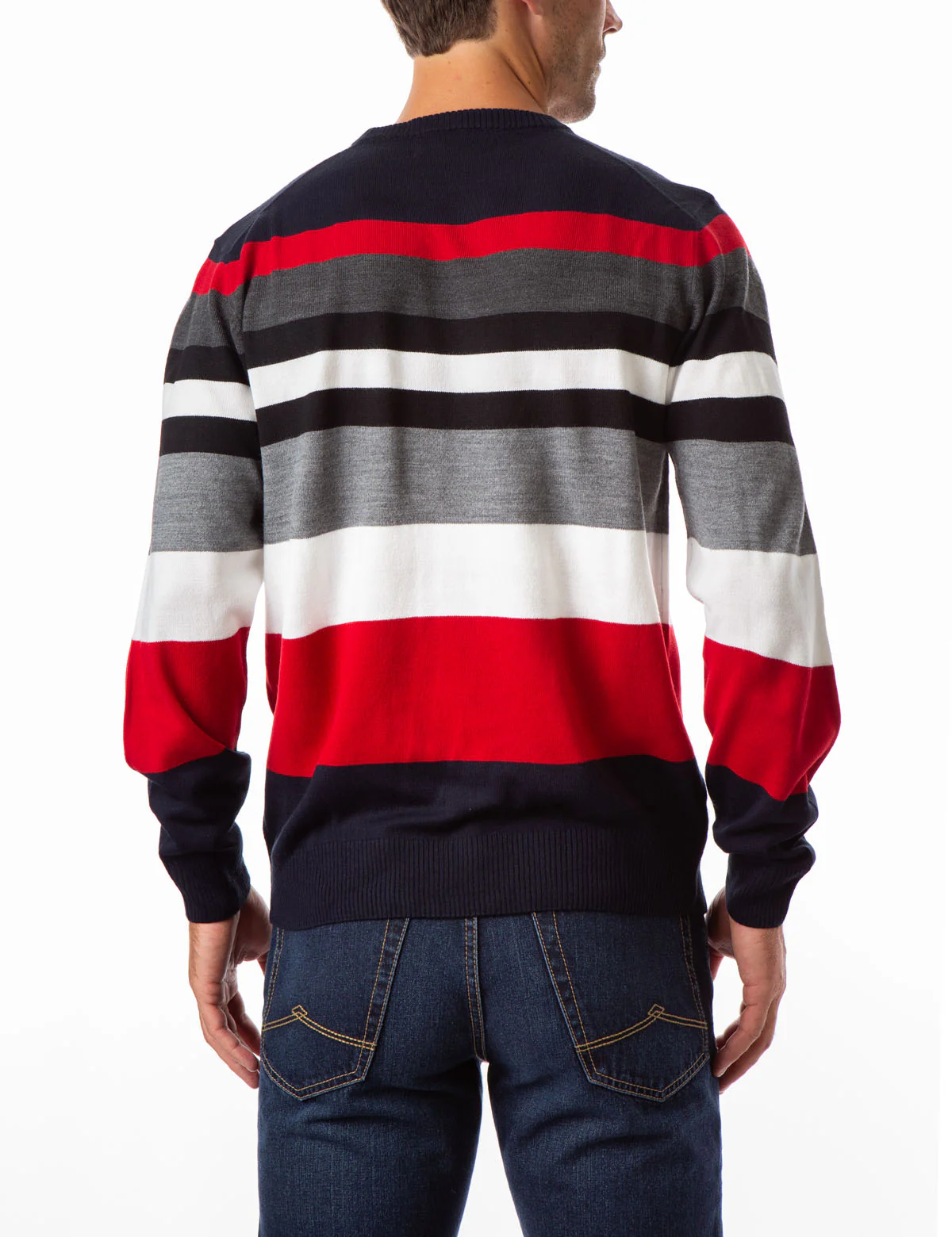 MULTICOLOR STRIPED CREW NECK SWEATER - Image 4