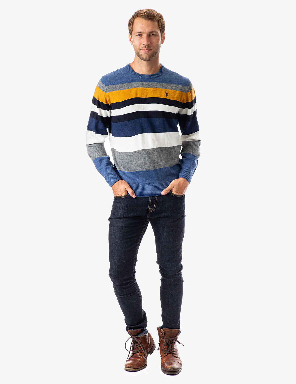 MULTICOLOR STRIPED CREW NECK SWEATER - Image 7