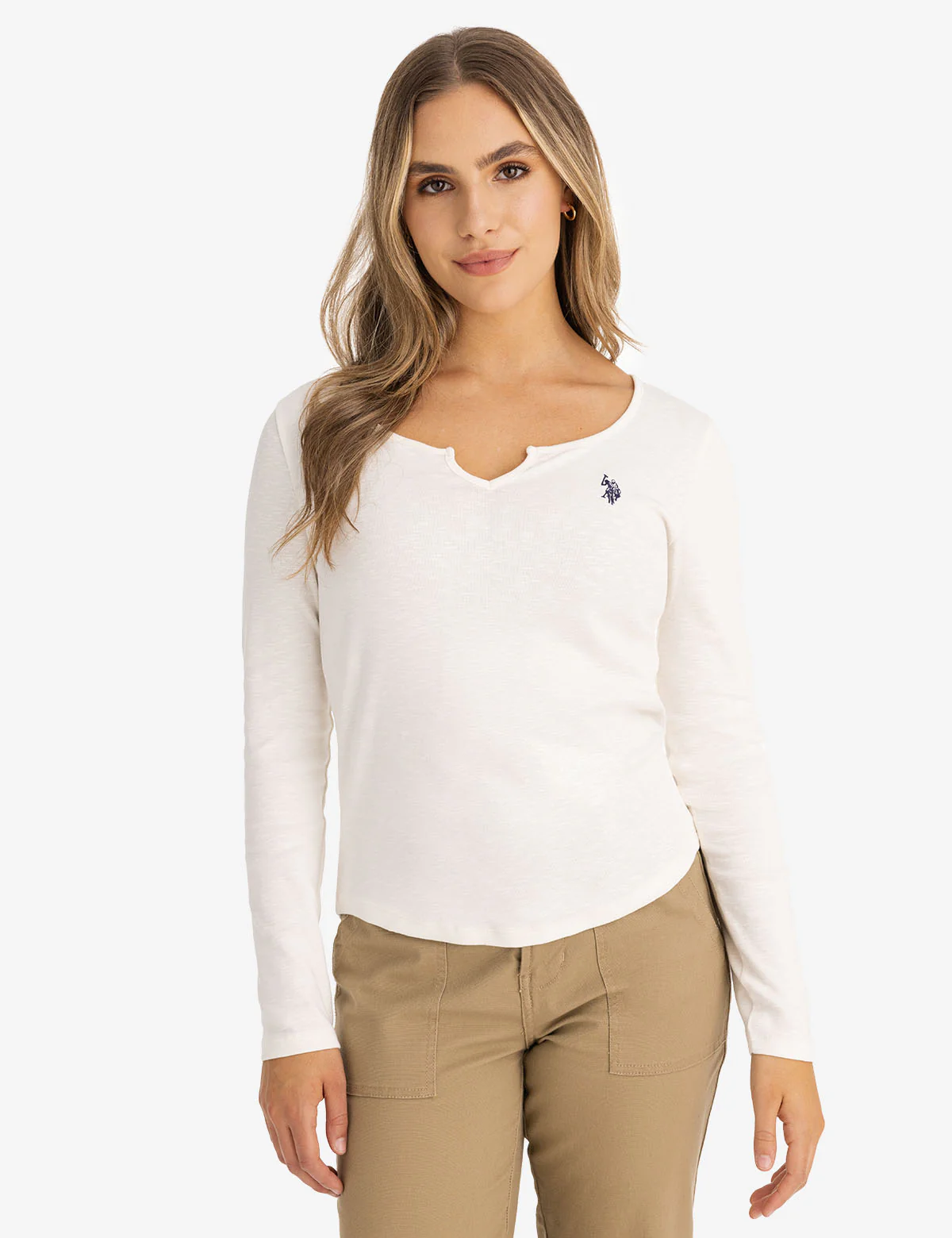 NOTCH NECK LONG SLEEVE T-SHIRT - Image 2