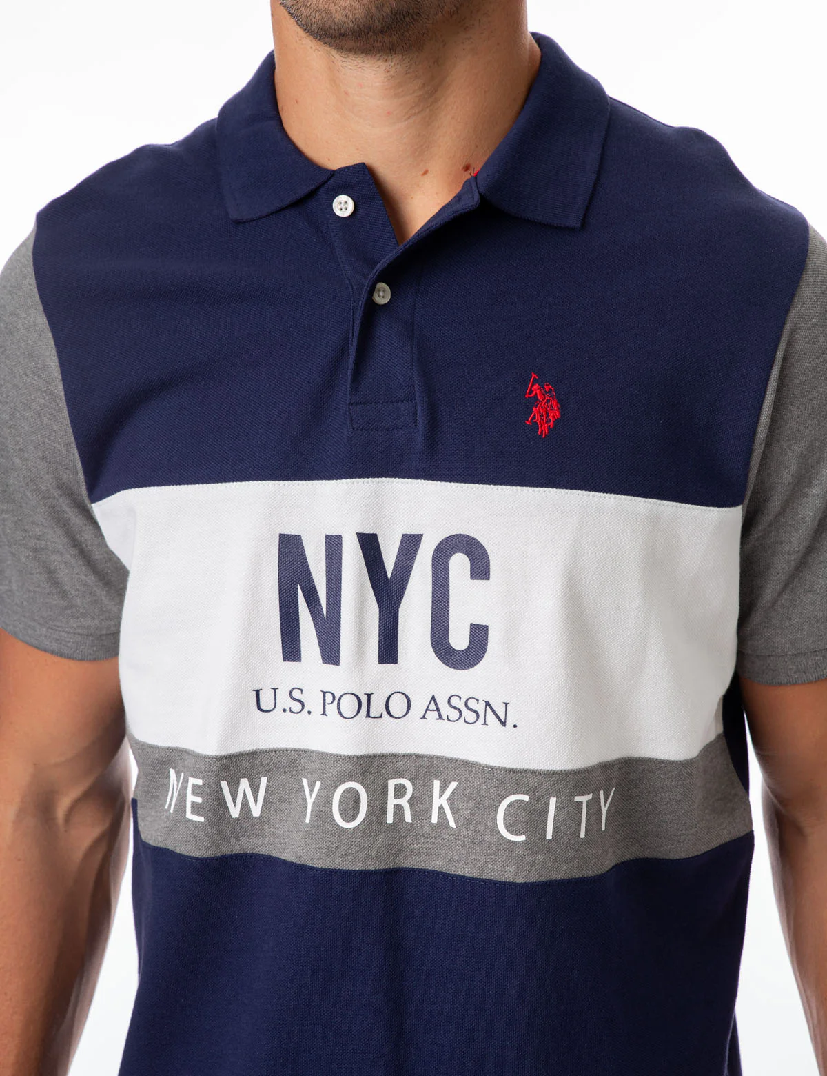 NYC COLORBLOCK CHEST STRIPE POLO SHIRT - Image 4