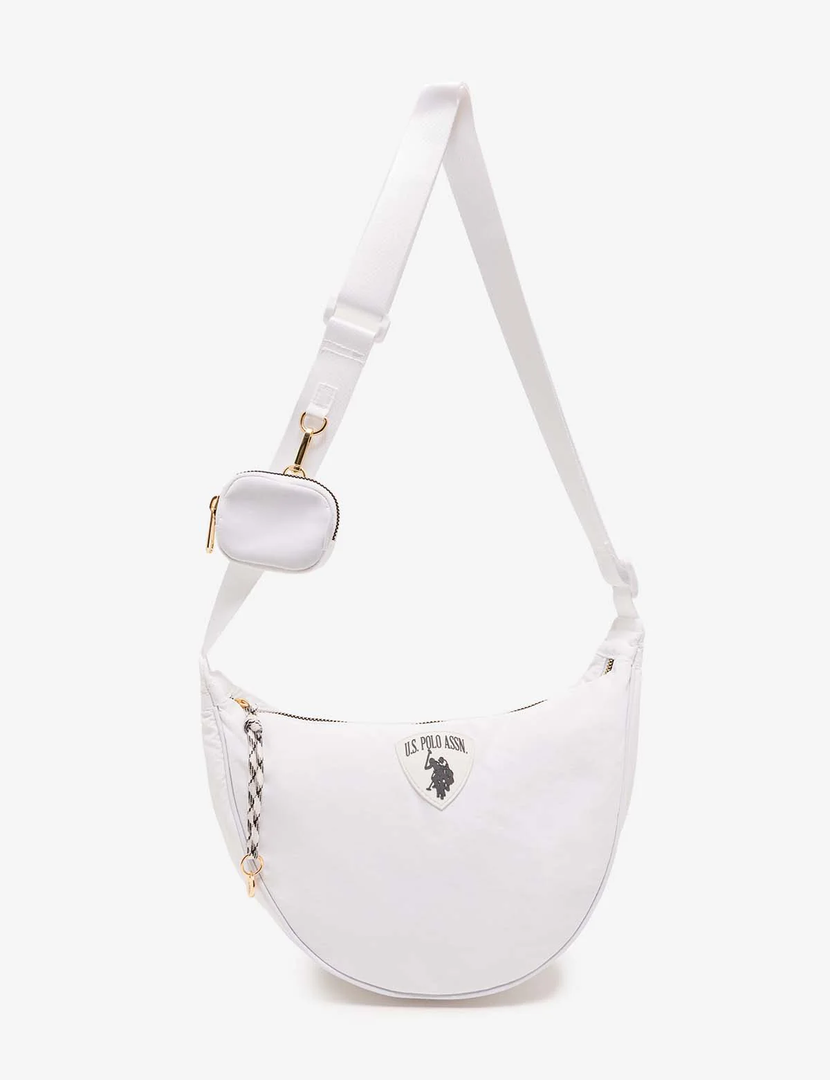 NYLON CRESCENT CROSSBODY BAG WITH ZIPPER POUCH - Image 2