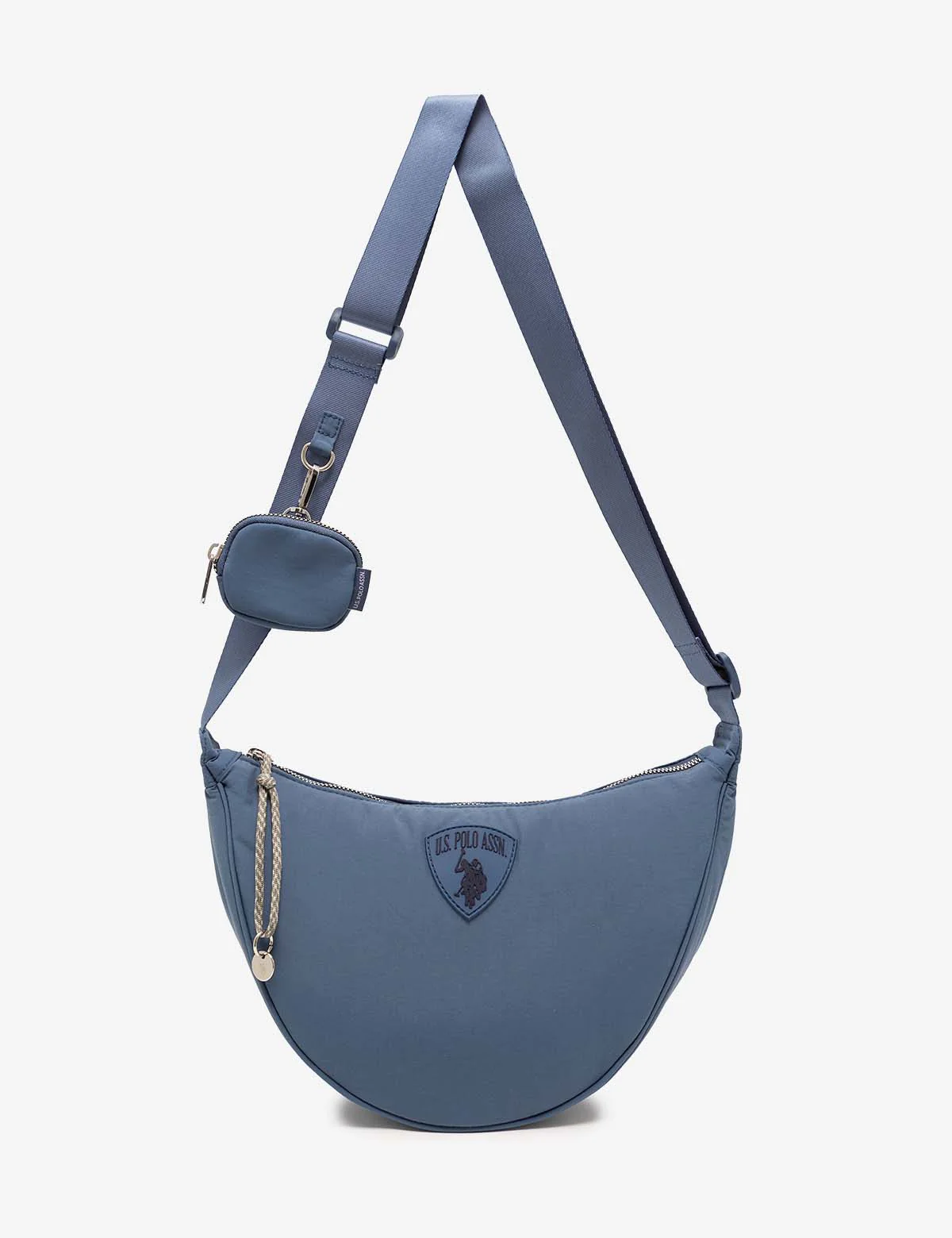 NYLON CRESCENT CROSSBODY BAG WITH ZIPPER POUCH - Image 8