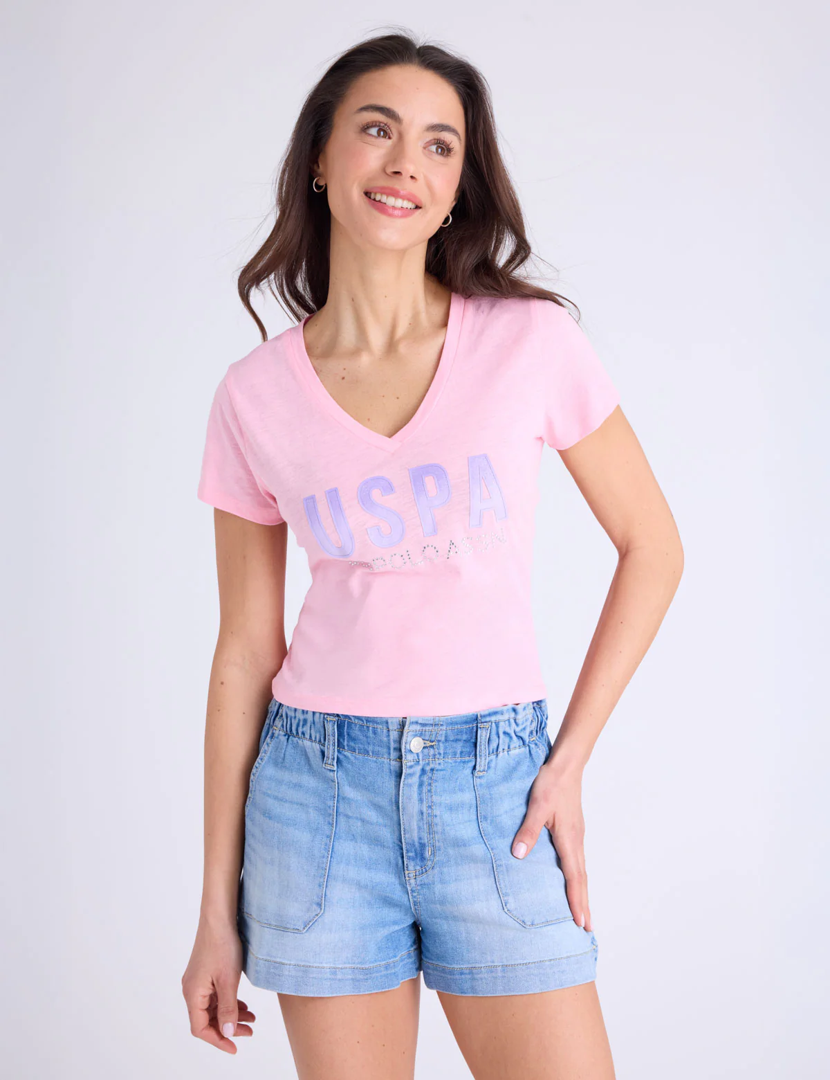 OMBRE STONE RHINESTONE V-NECK T-SHIRT - Image 8