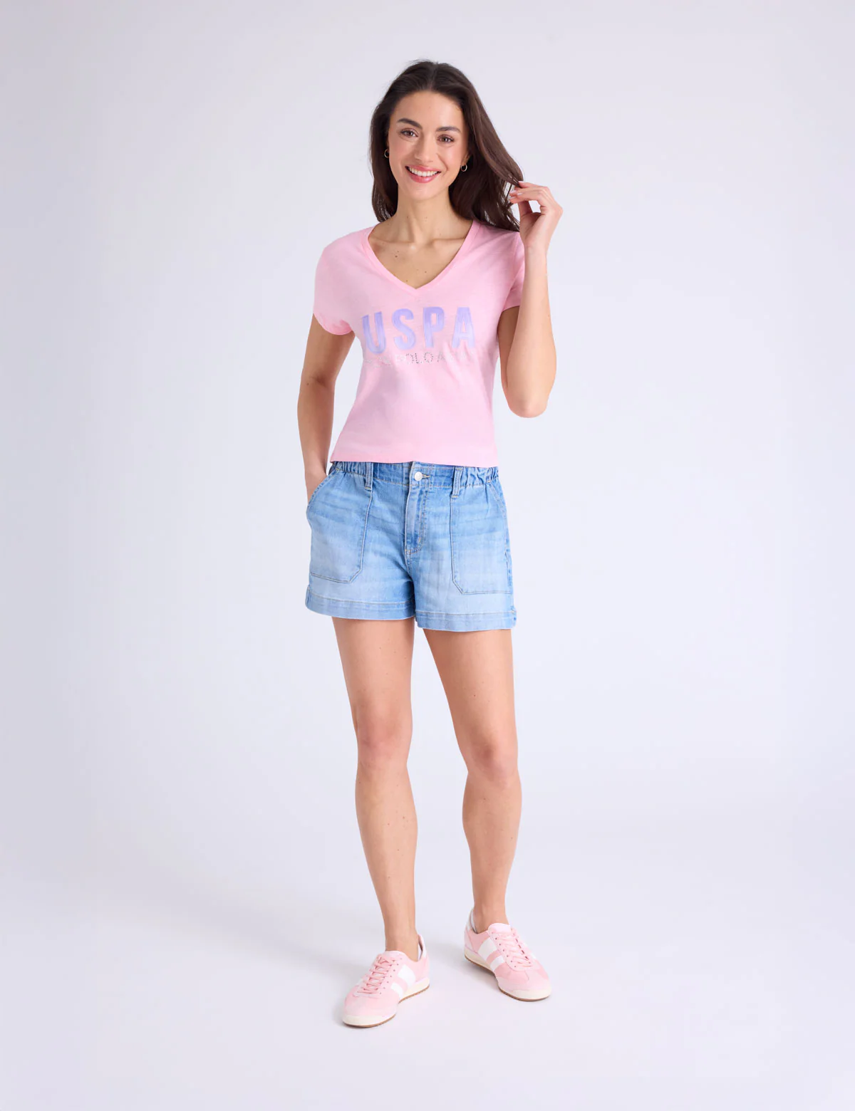 OMBRE STONE RHINESTONE V-NECK T-SHIRT - Image 9