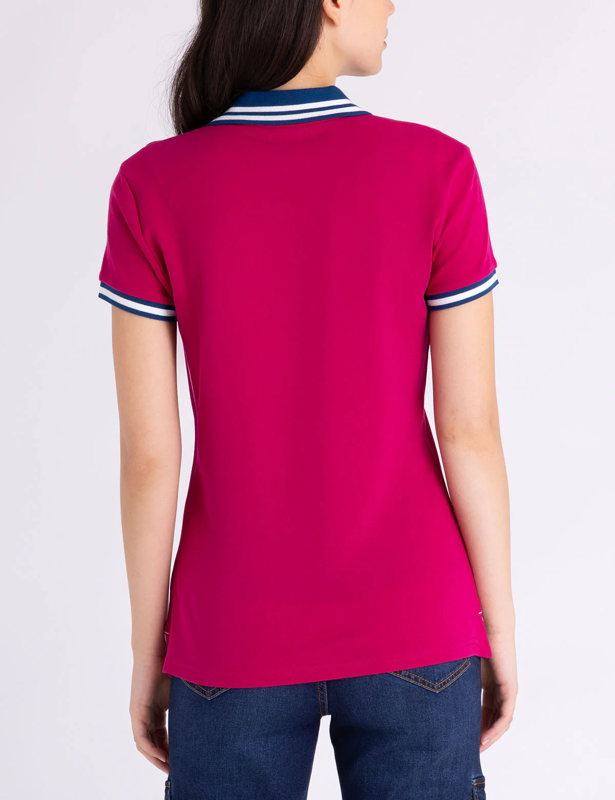 OMBRE TIPPED Y-PLACKET PUFF SLEEVE POLO SHIRT - Image 4
