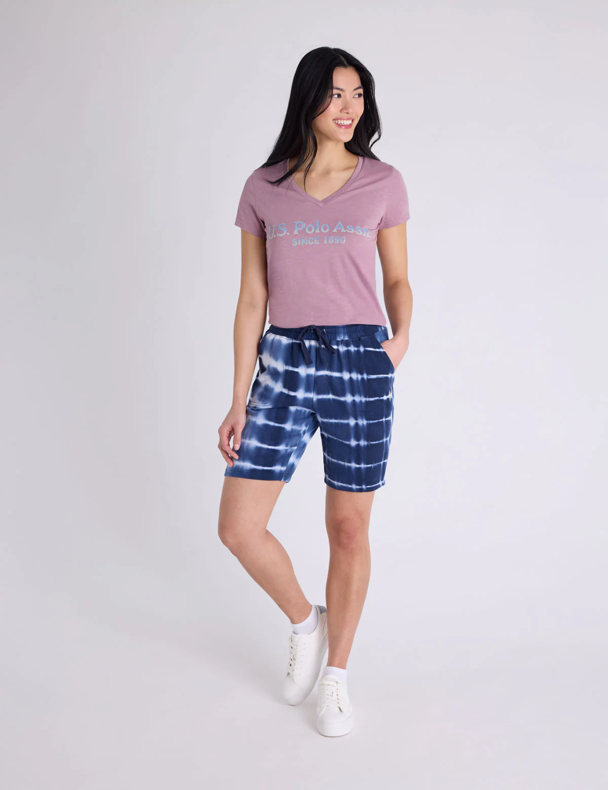 OMBRE V-NECK STRONE PRINT T-SHIRT - Image 4
